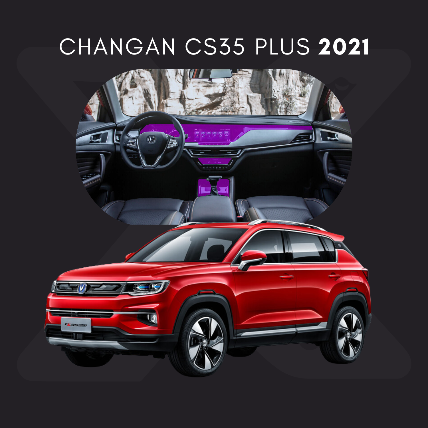 Changan CS35 Plus Película Protectora Transparente PPF para Interiores – Kit Completo
