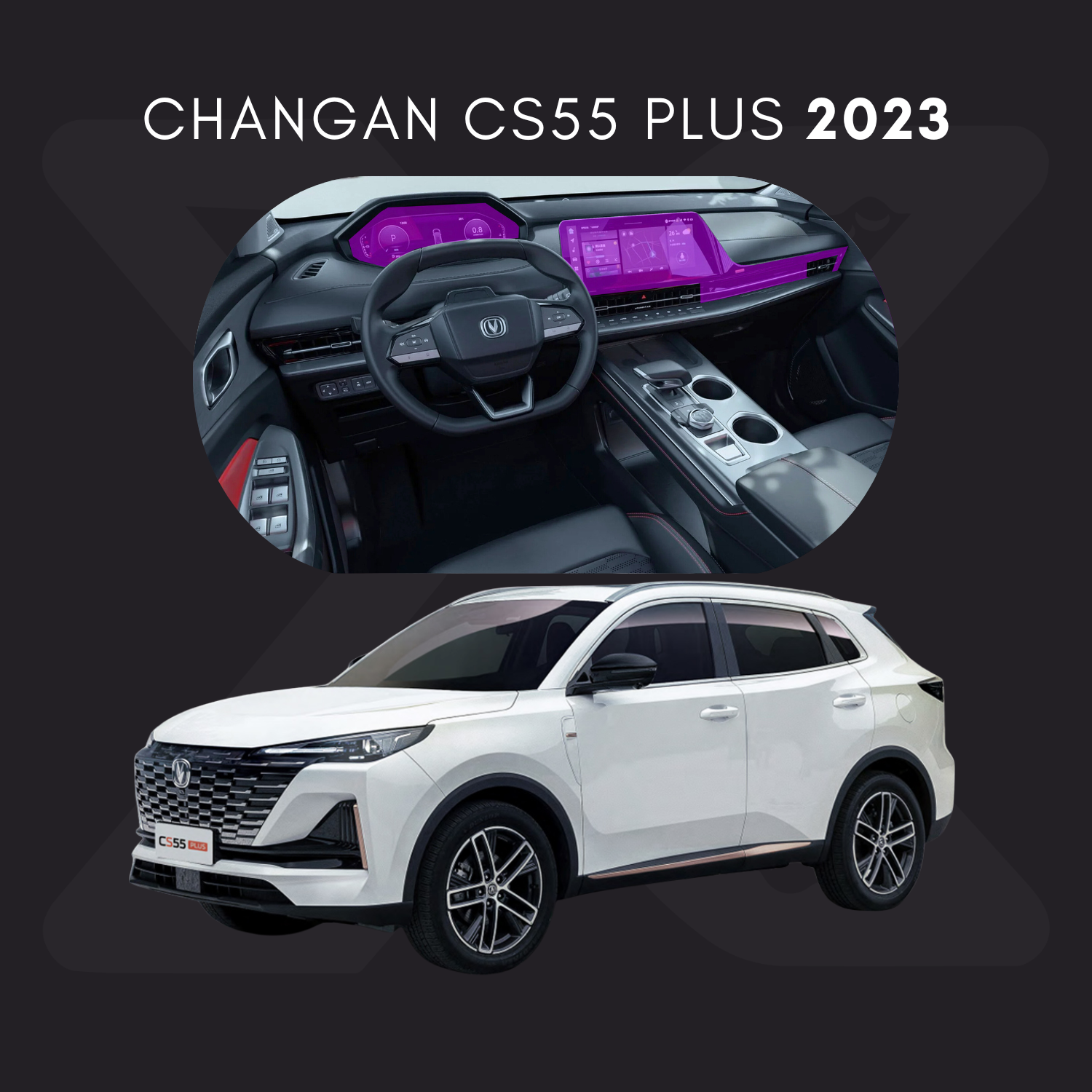 Changan CS55 Plus Película Protectora Transparente PPF para Interiores – Kit Completo