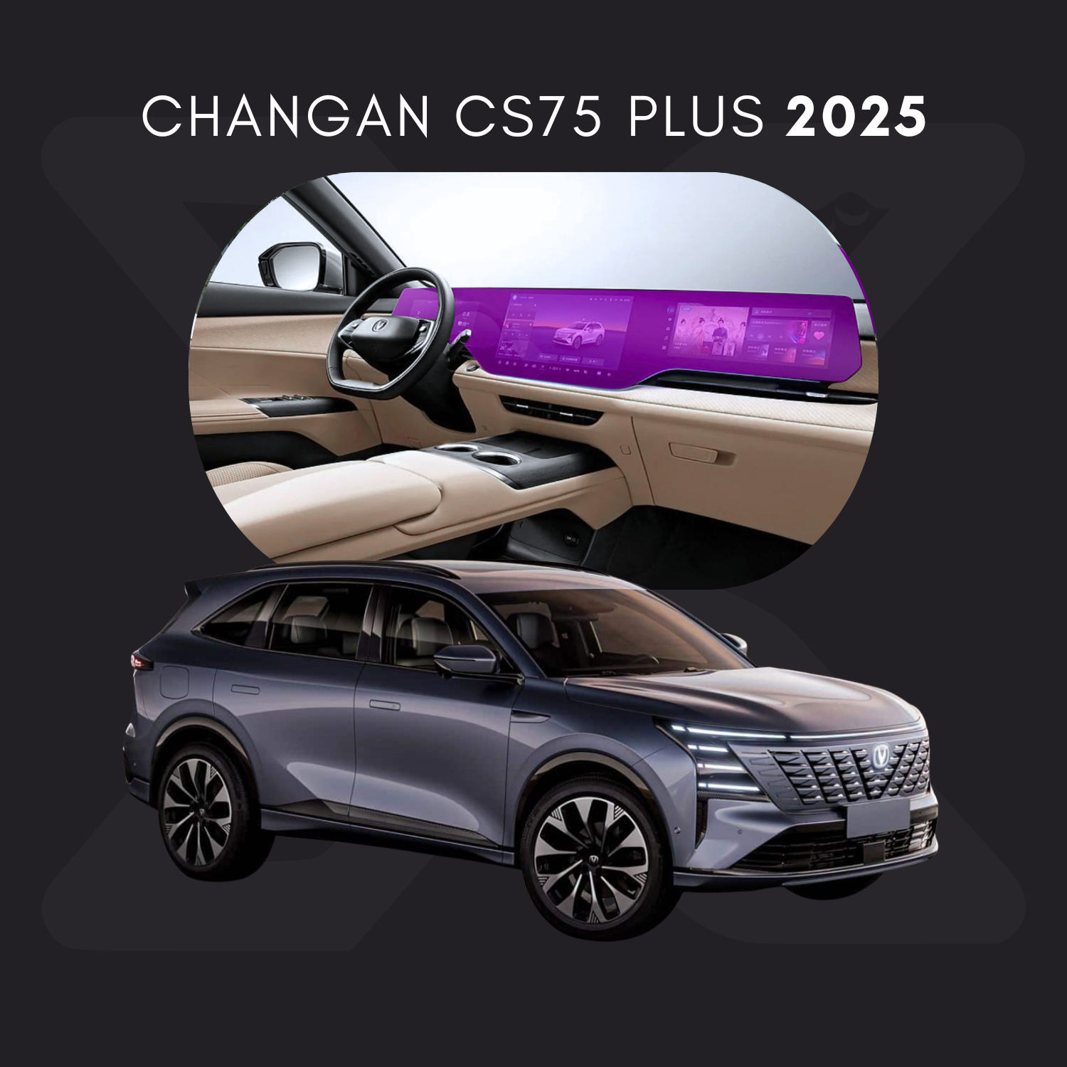 Changan CS75 Plus Película Protectora Transparente PPF para Interiores – Kit Completo