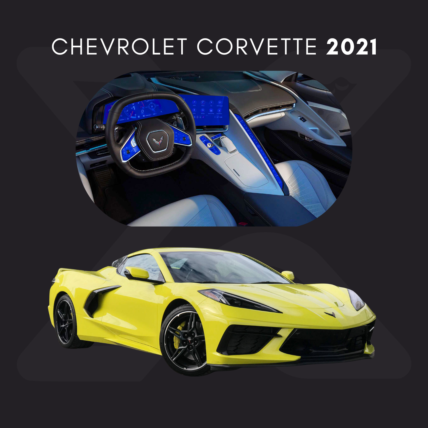 Chevrolet Corvette Película Protectora Transparente PPF para Interiores – Kit Completo