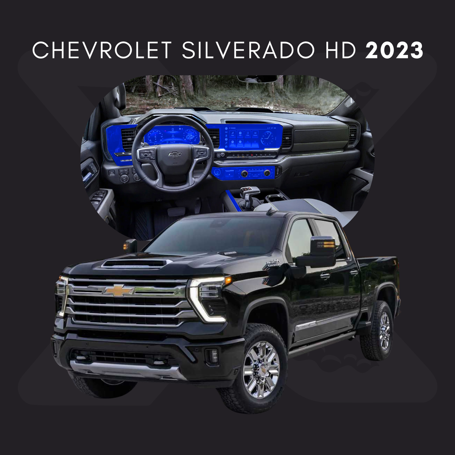 Chevrolet Silverado HD Película Protectora Transparente PPF para Interiores – Kit Completo