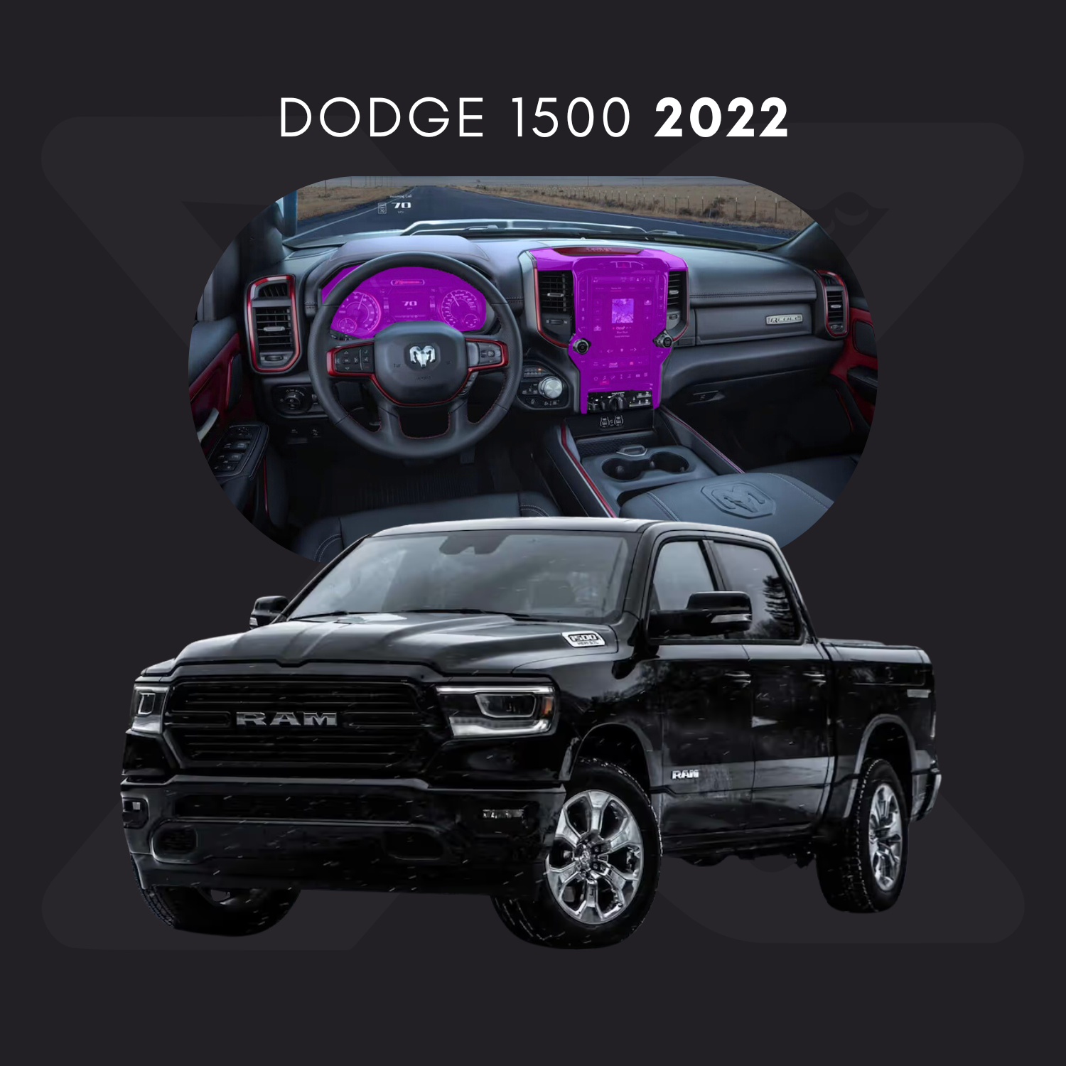 Dodge 1500 Película Protectora Transparente PPF para Interiores – Kit Completo