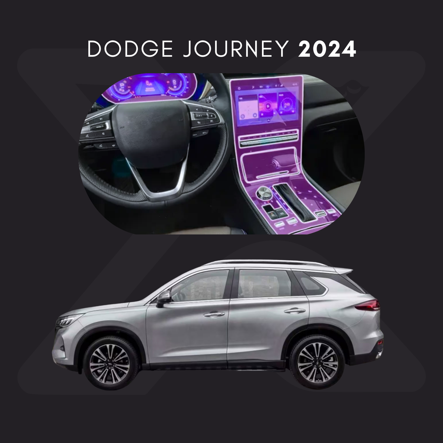 Dodge Journey Película Protectora Transparente PPF para Interiores – Kit Completo