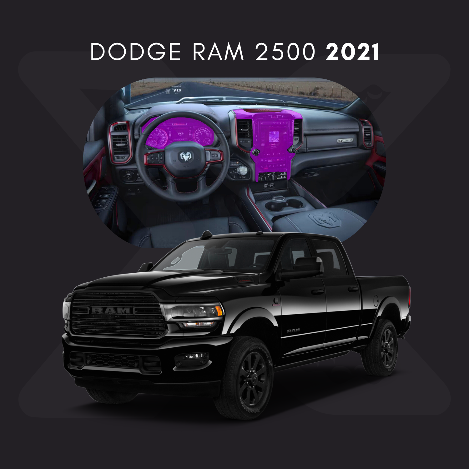 Dodge RAM2500 Película Protectora Transparente PPF para Interiores – Kit Completo