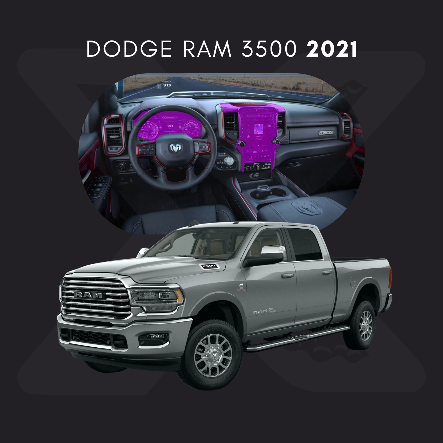 Dodge RAM3500 Película Protectora Transparente PPF para Interiores – Kit Completo