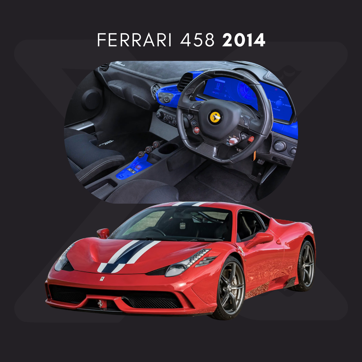 Ferrari 458 Película Protectora Transparente PPF para Interiores – Kit Completo