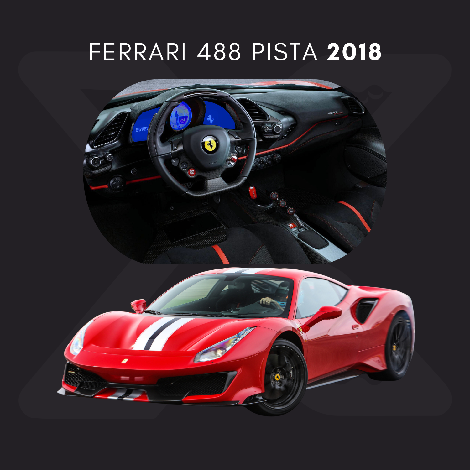 Ferrari 488 Pista Película Protectora Transparente PPF para Interiores – Kit Completo