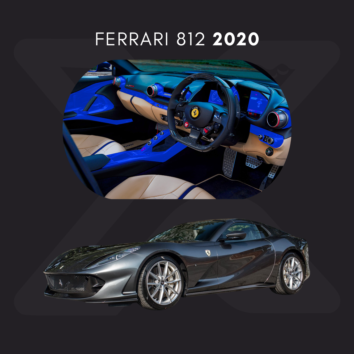 Ferrari 812 Película Protectora Transparente PPF para Interiores – Kit Completo
