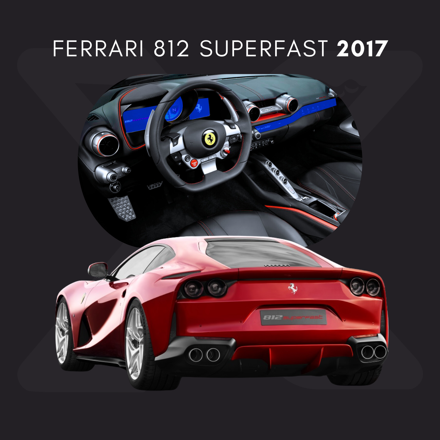 Ferrari 812 Superfast Película Protectora Transparente PPF para Interiores – Kit Completo