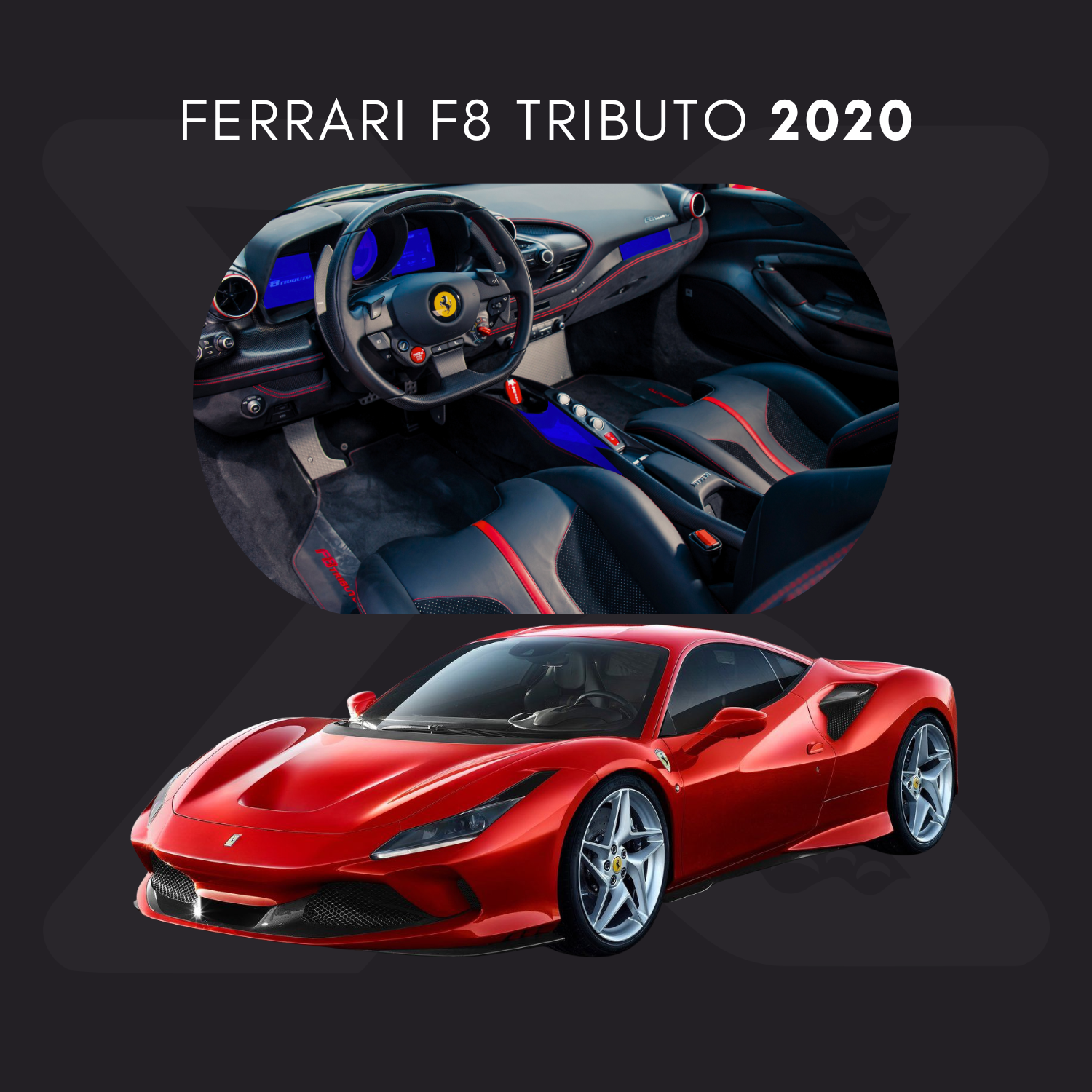 Ferrari F8 Tributo Película Protectora Transparente PPF para Interiores – Kit Completo