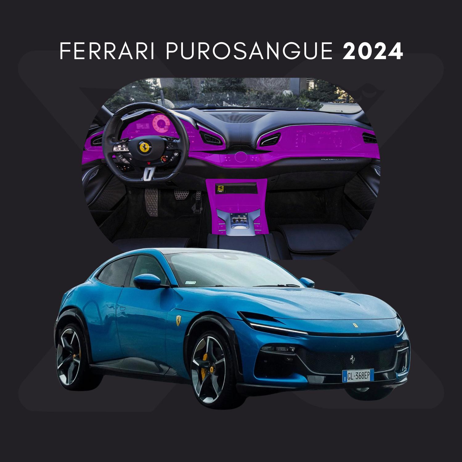 Ferrari Purosangue Película Protectora Transparente PPF para Interiores – Kit Completo