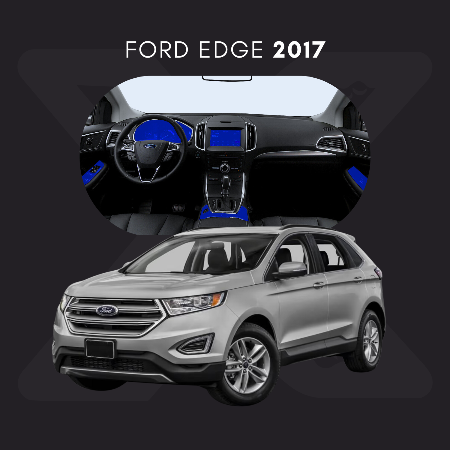 Ford Edge Película Protectora Transparente PPF para Interiores – Kit Completo