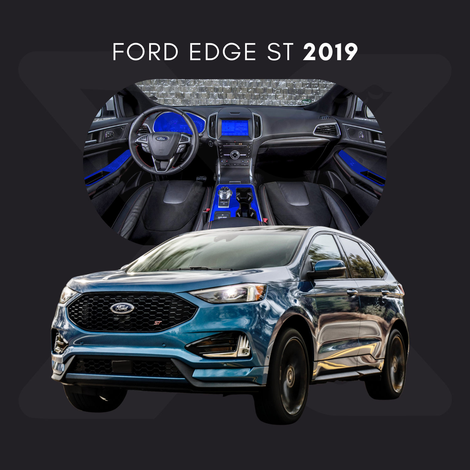 Ford Edge ST Película Protectora Transparente PPF para Interiores – Kit Completo