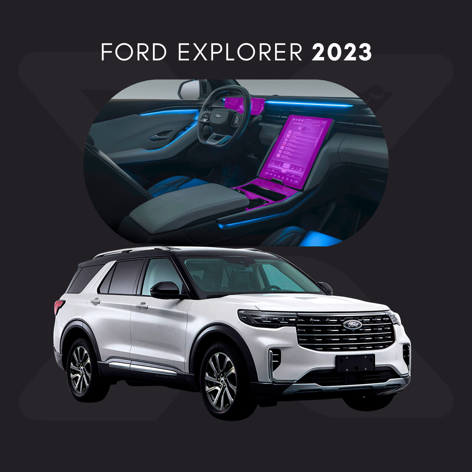 Ford Explorer Película Protectora Transparente PPF para Interiores – Kit Completo