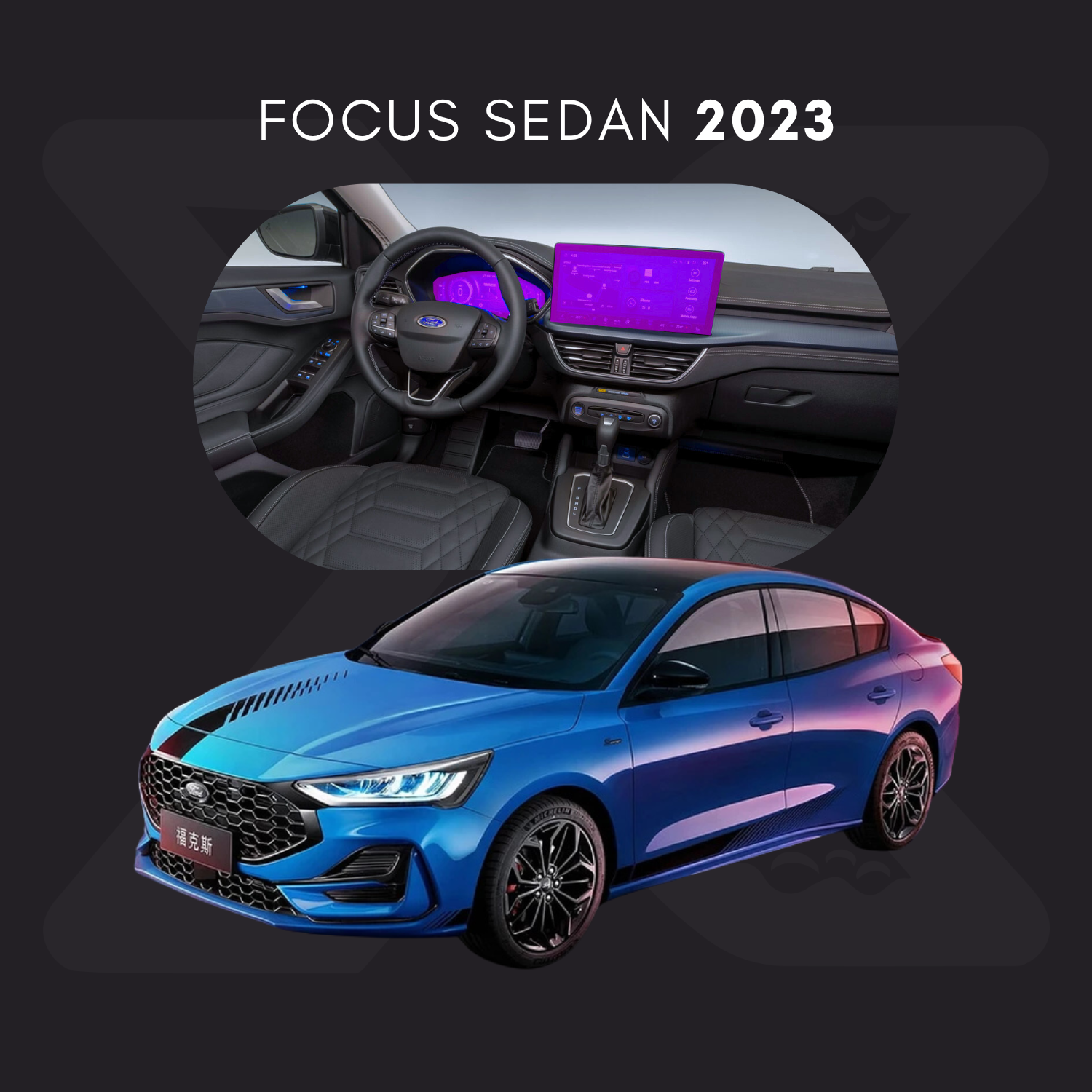 Ford Focus Sedan Película Protectora Transparente PPF para Interiores – Kit Completo