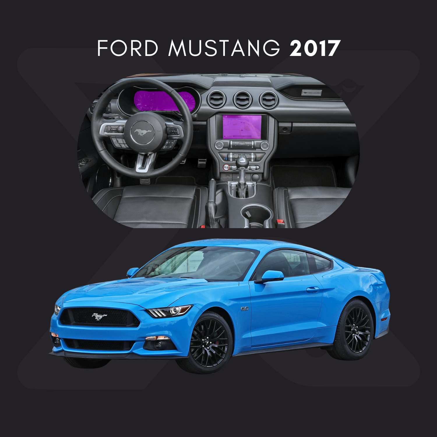 Ford Mustang Película Protectora Transparente PPF para Interiores – Kit Completo