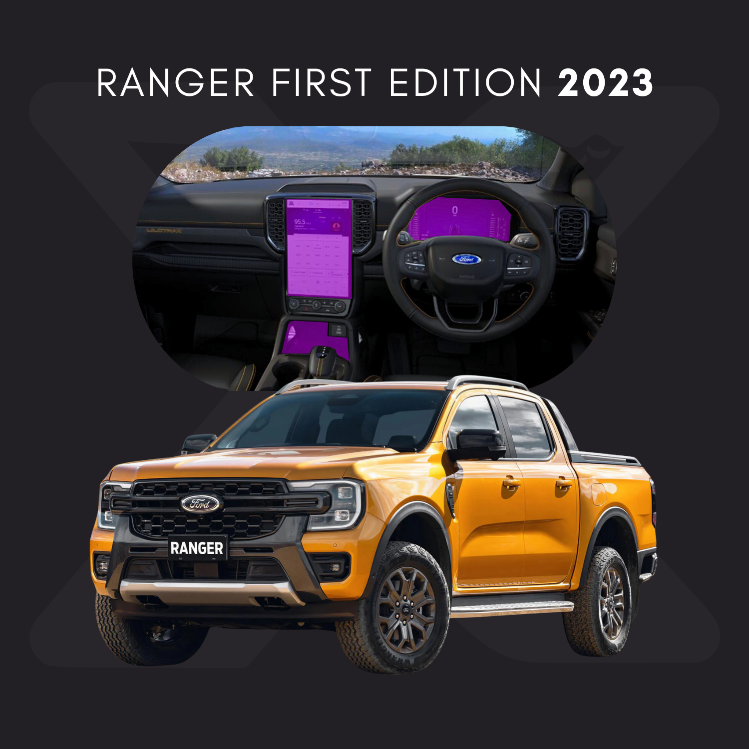Ford Ranger First Edition Película Protectora Transparente PPF para Interiores – Kit Completo