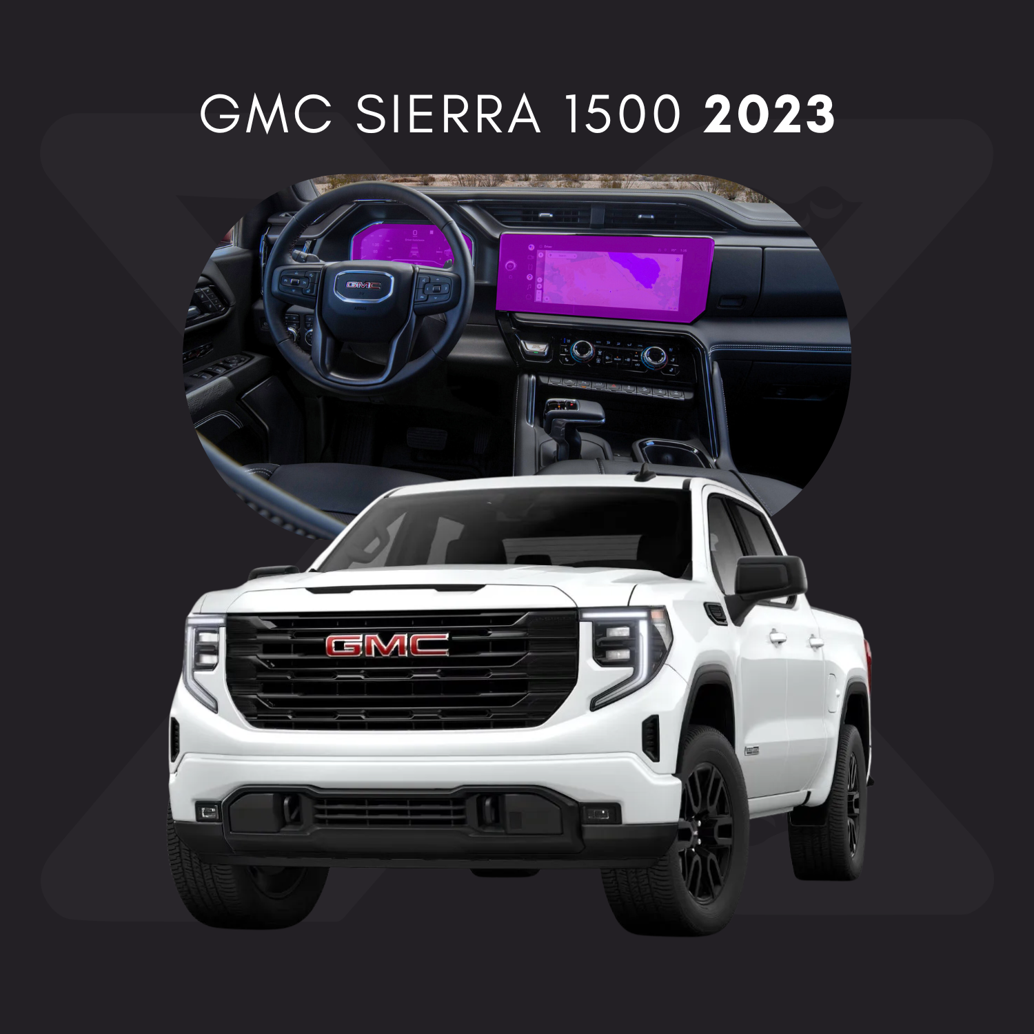 GMC Sierra 1500 Película Protectora Transparente PPF para Interiores – Kit Completo