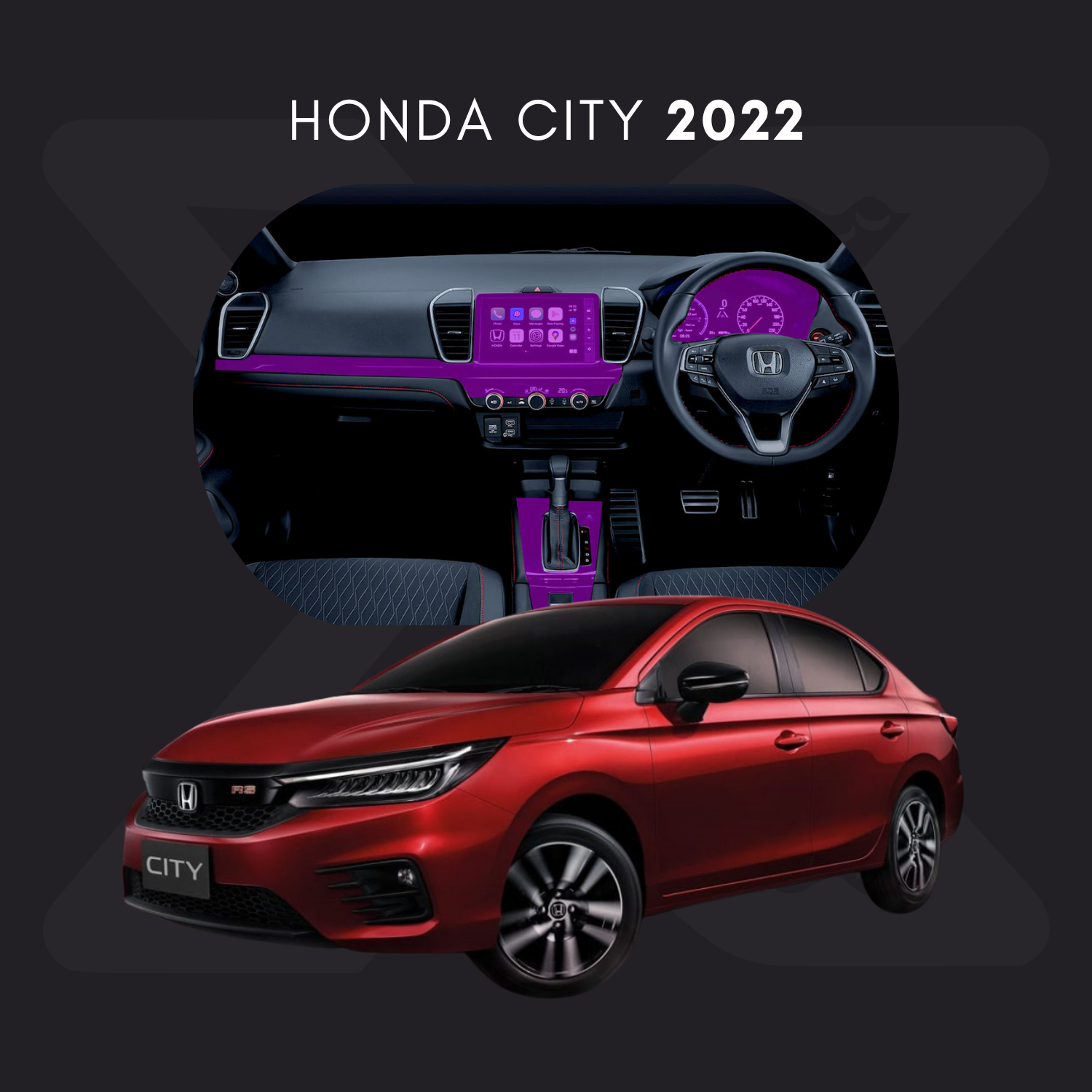 Honda City Película Protectora Transparente PPF para Interiores – Kit Completo