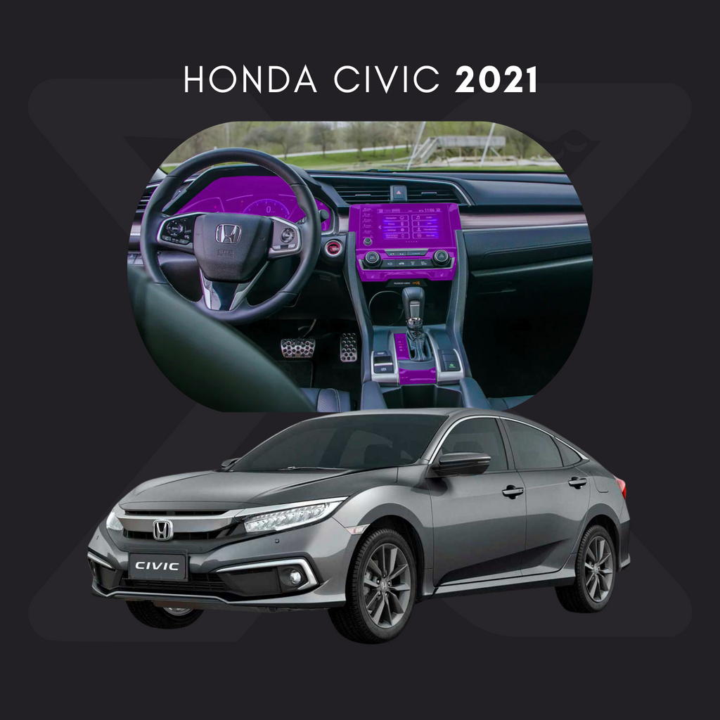 Honda Civic Película Protectora Transparente PPF para Interiores – Kit Completo