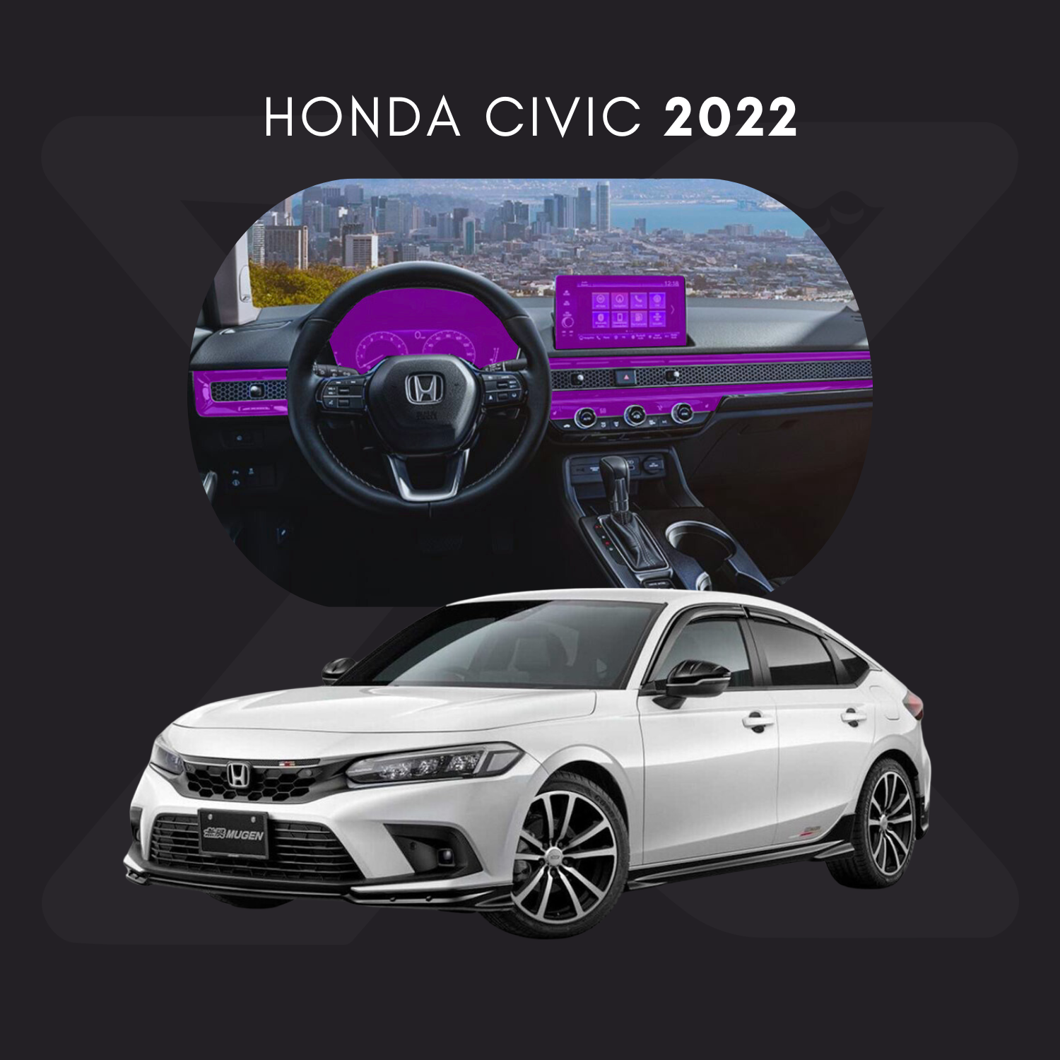 Honda Civic Película Protectora Transparente PPF para Interiores – Kit Completo