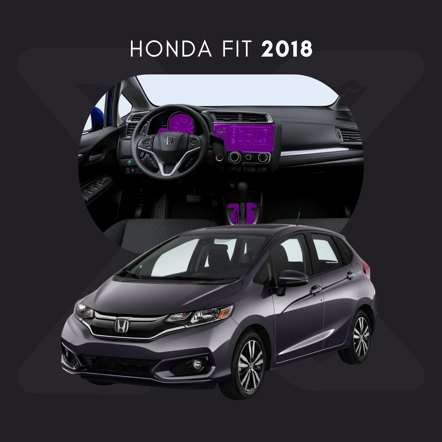 Honda Fit Película Protectora Transparente PPF para Interiores – Kit Completo