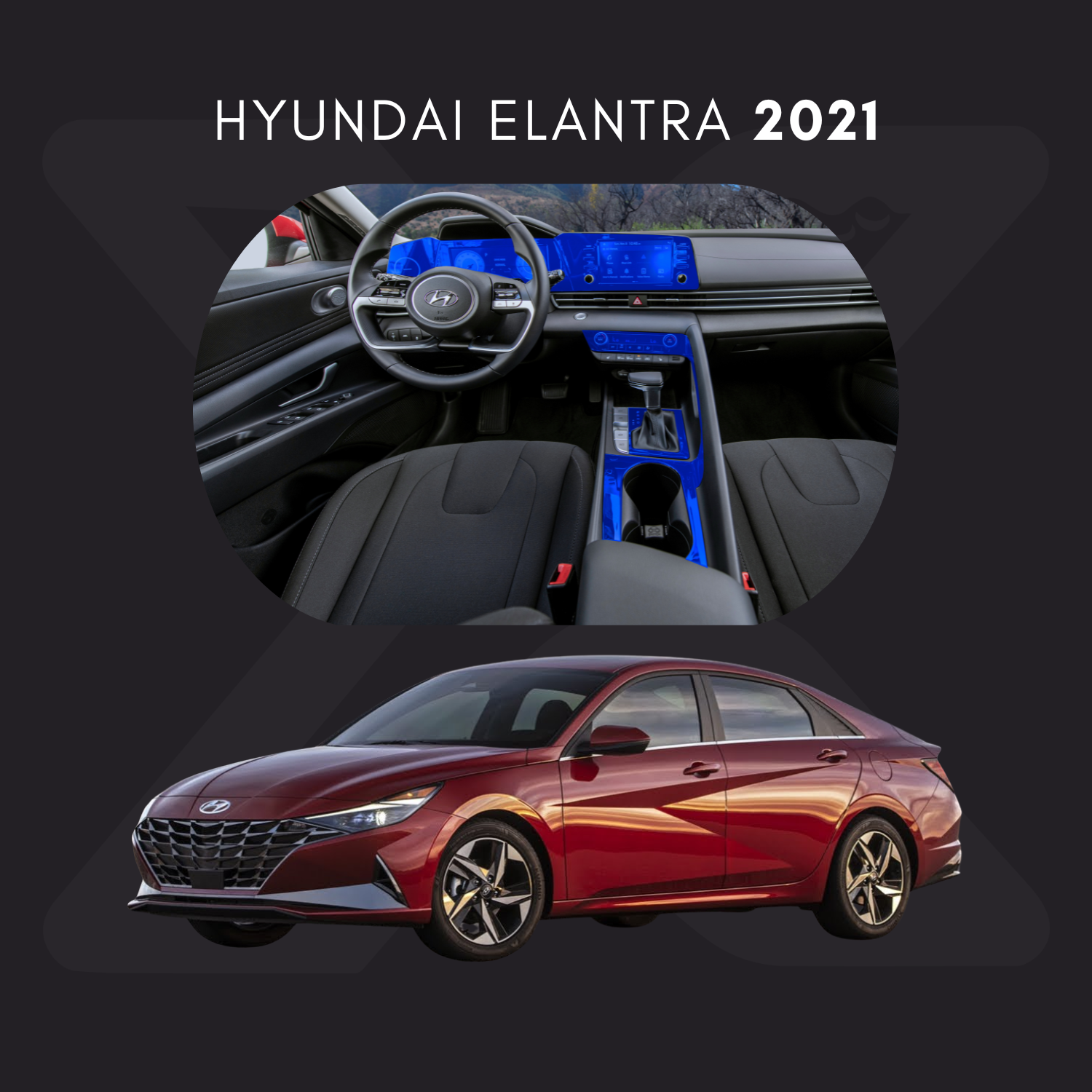 Hyundai Elantra Película Protectora Transparente PPF para Interiores – Kit Completo