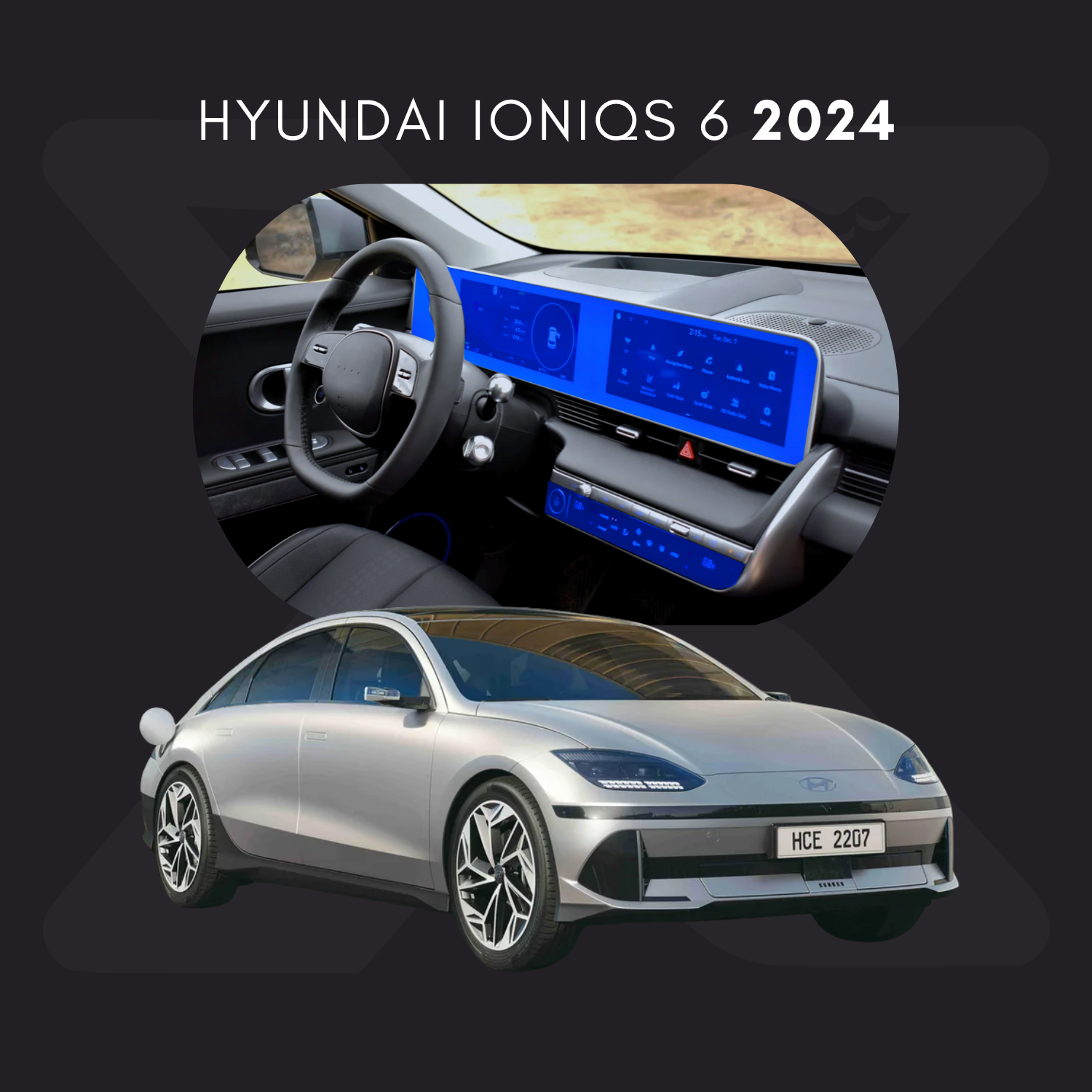 Hyundai IONIQS 6 Película Protectora Transparente PPF para Interiores – Kit Completo