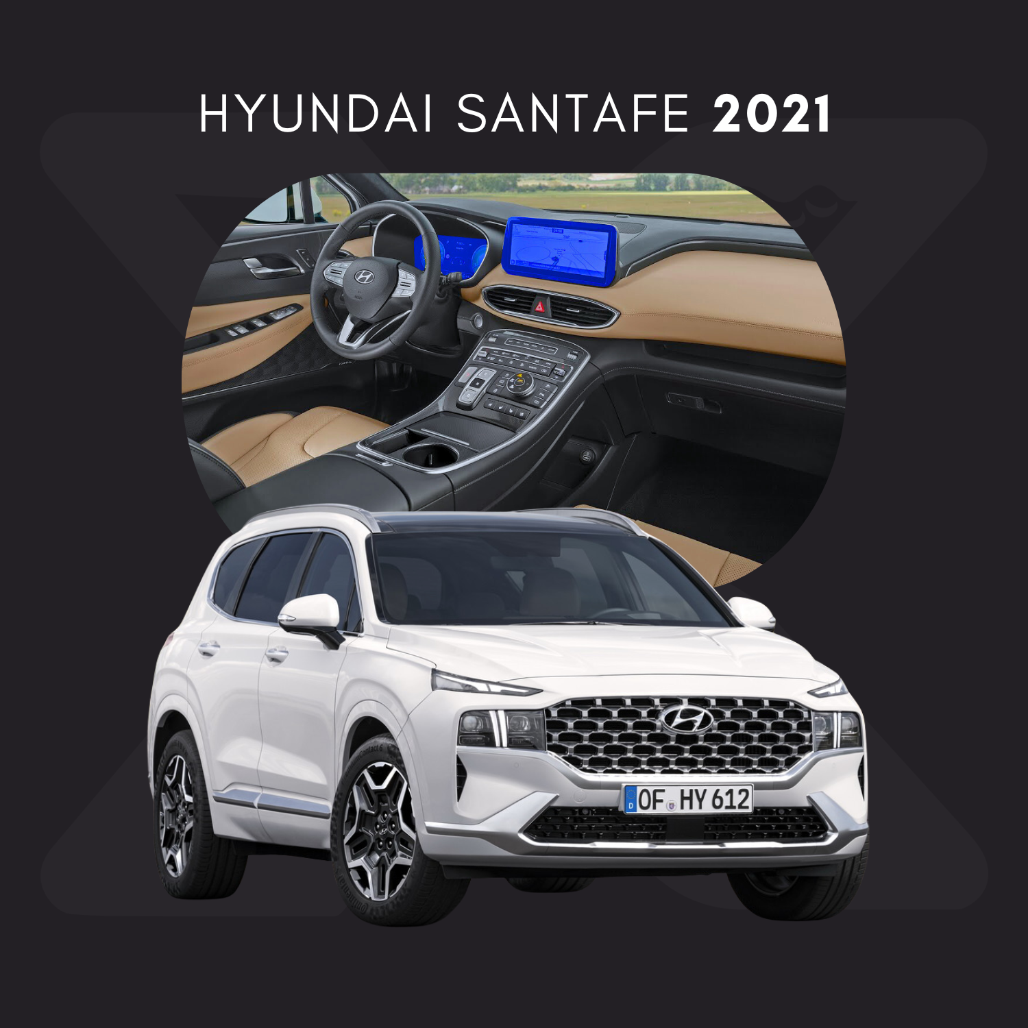 Hyundai Santa Fe Película Protectora Transparente PPF para Interiores – Kit Completo
