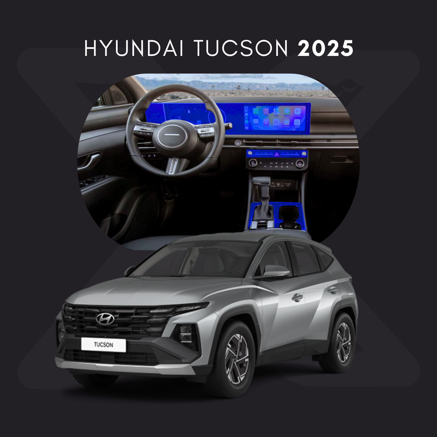 Hyundai Tucson Película Protectora Transparente PPF para Interiores – Kit Completo