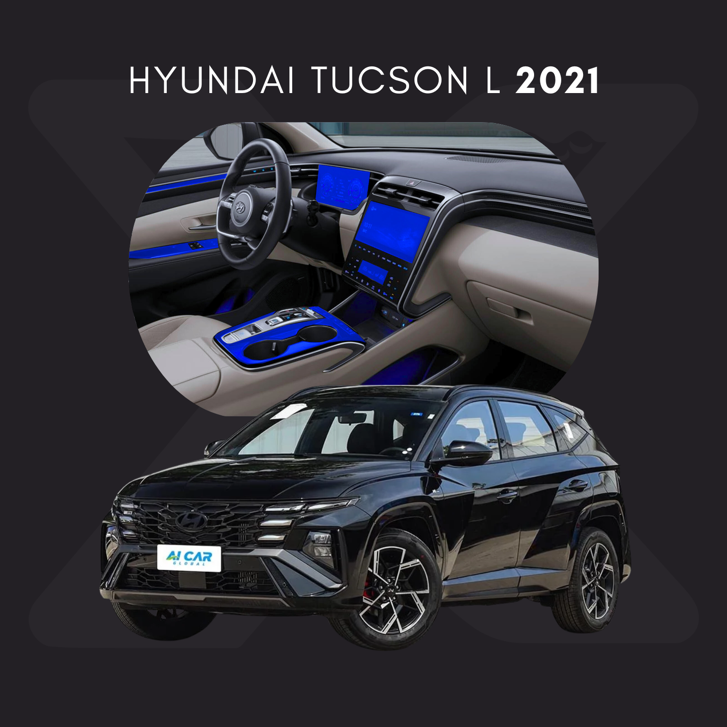 Hyundai Tucson L Película Protectora Transparente PPF para Interiores – Kit Completo
