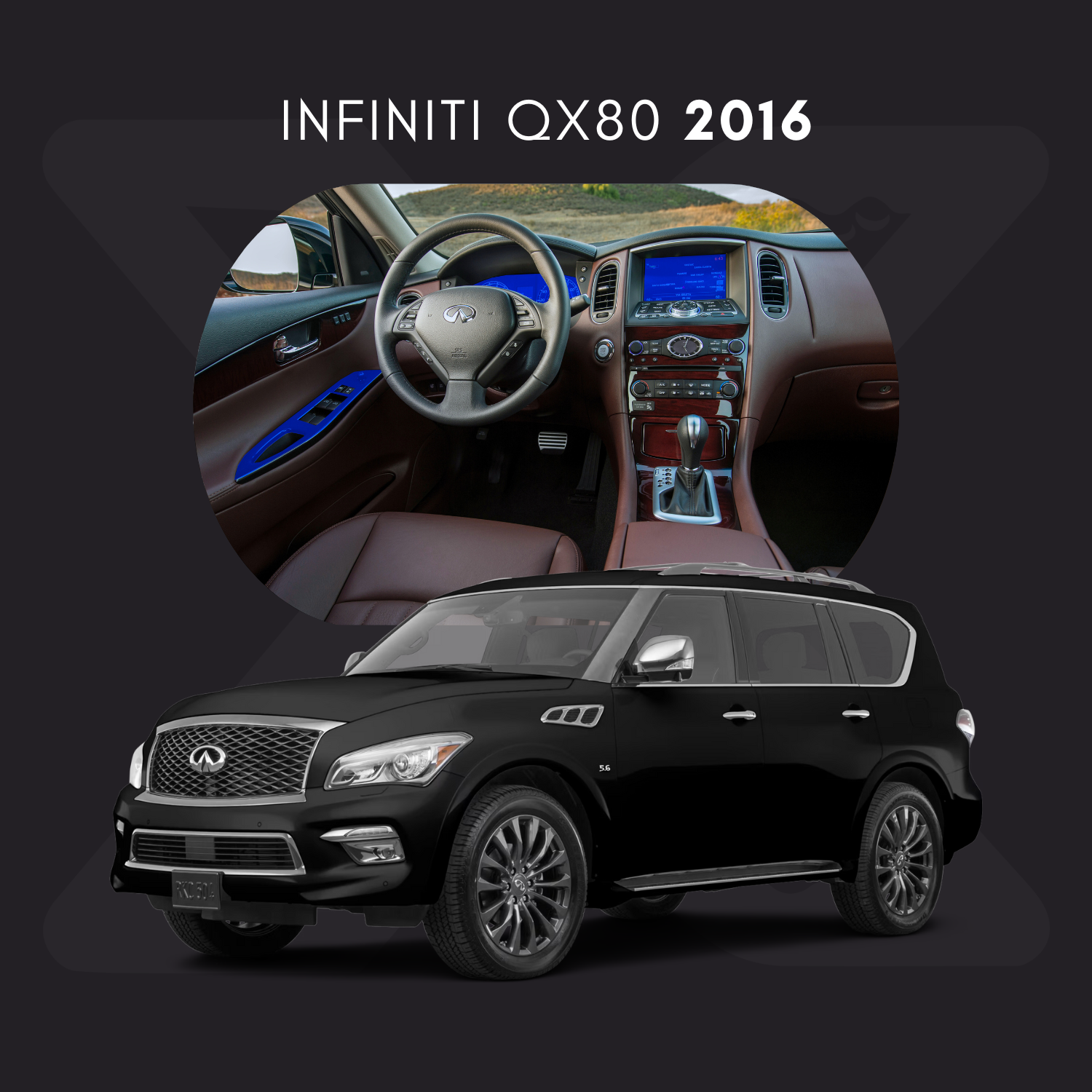 INFINITI QX80 Película Protectora Transparente PPF para Interiores – Kit Completo