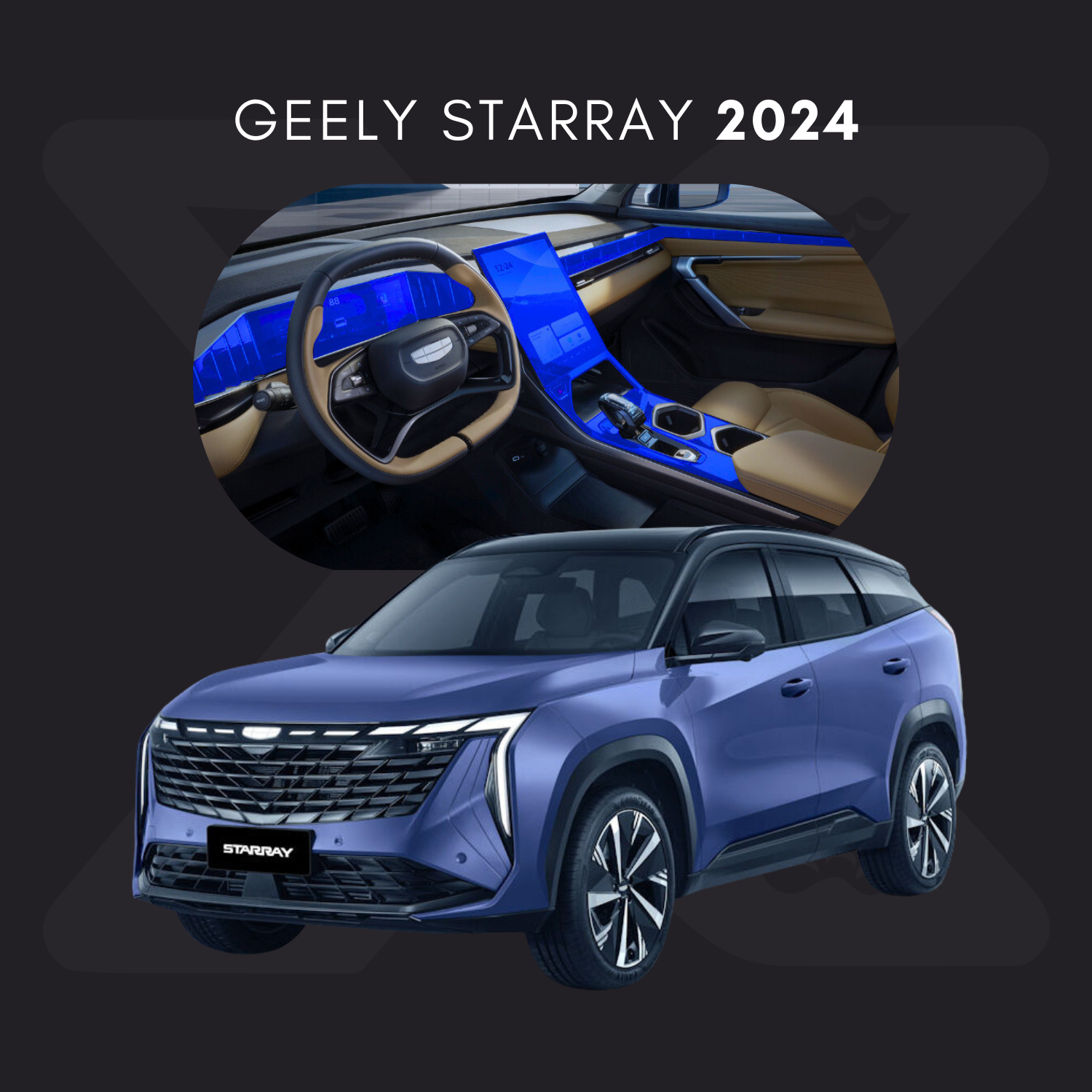 GEELY Starray Película Protectora Transparente PPF para Interiores – Kit Completo
