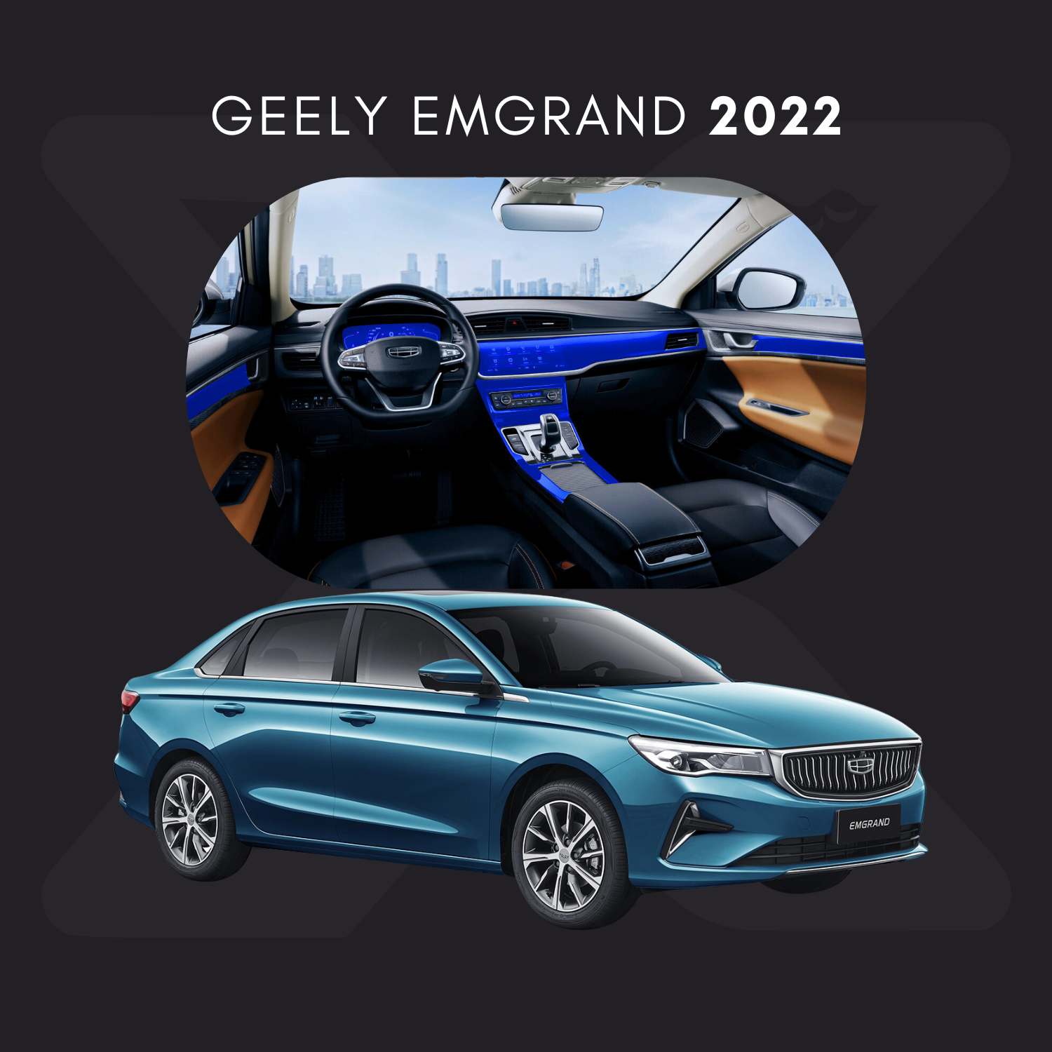 GEELY Emgrand Película Protectora Transparente PPF para Interiores – Kit Completo