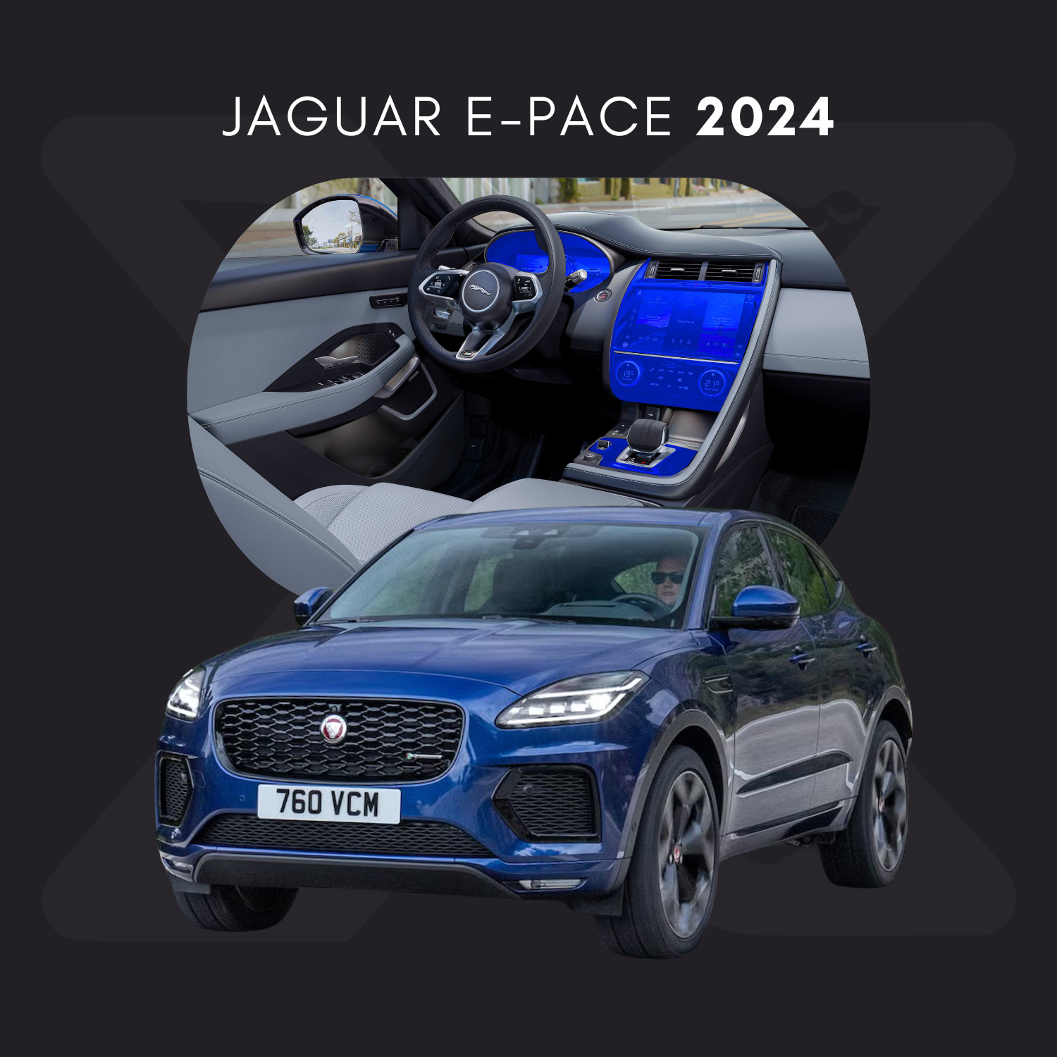 Jaguar E-PACE Película Protectora Transparente PPF para Interiores – Kit Completo