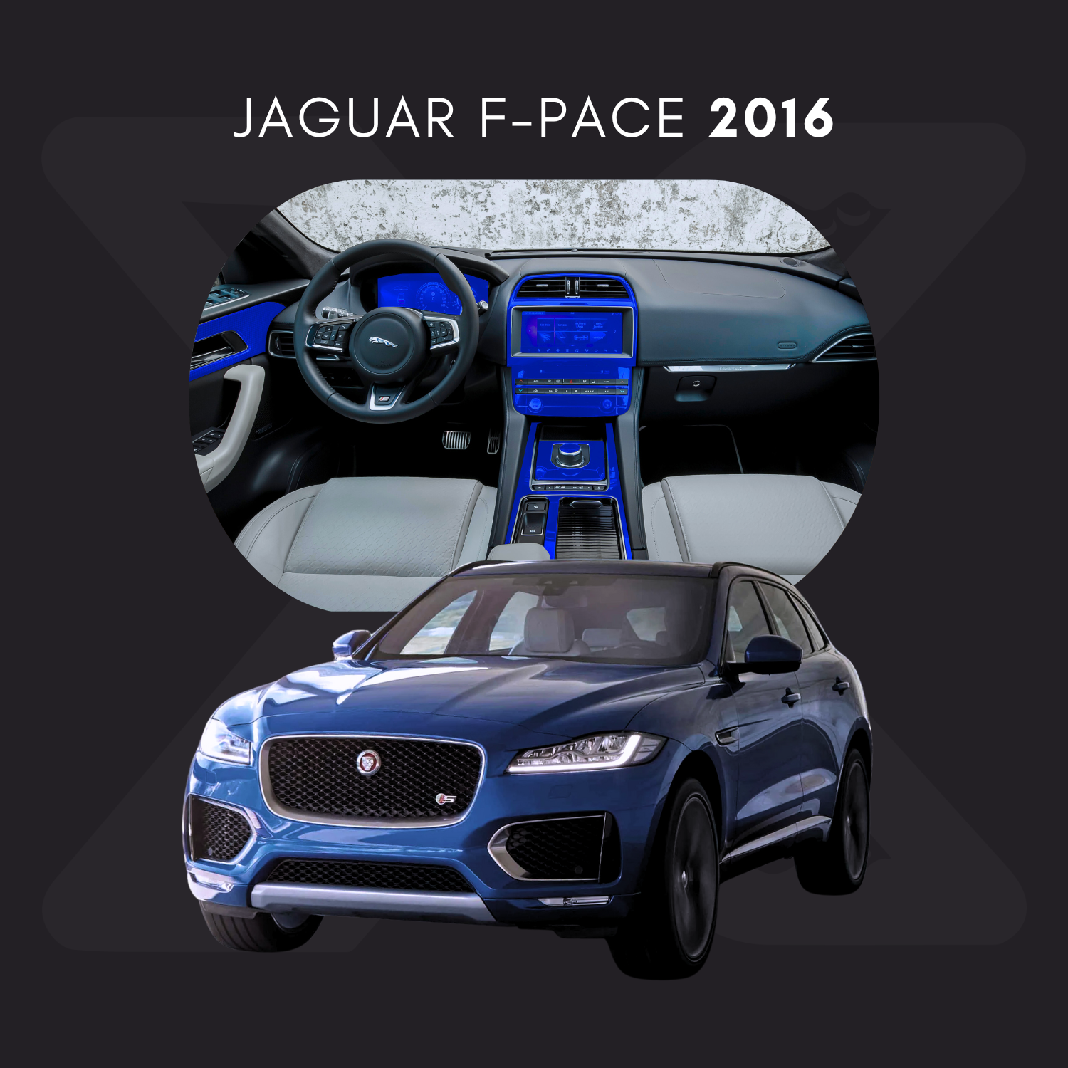 Jaguar F-PACE Película Protectora Transparente PPF para Interiores – Kit Completo
