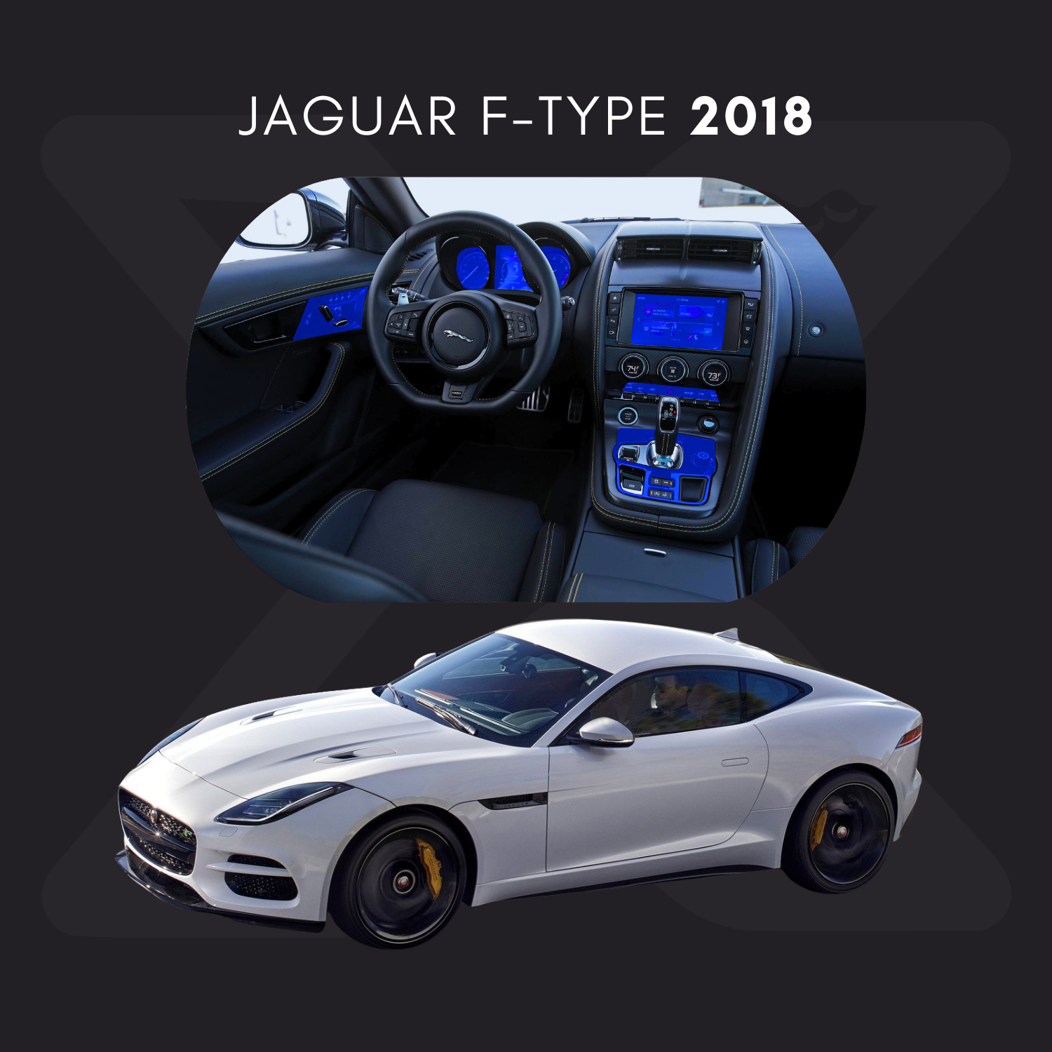 Jaguar F-TYPE Película Protectora Transparente PPF para Interiores – Kit Completo