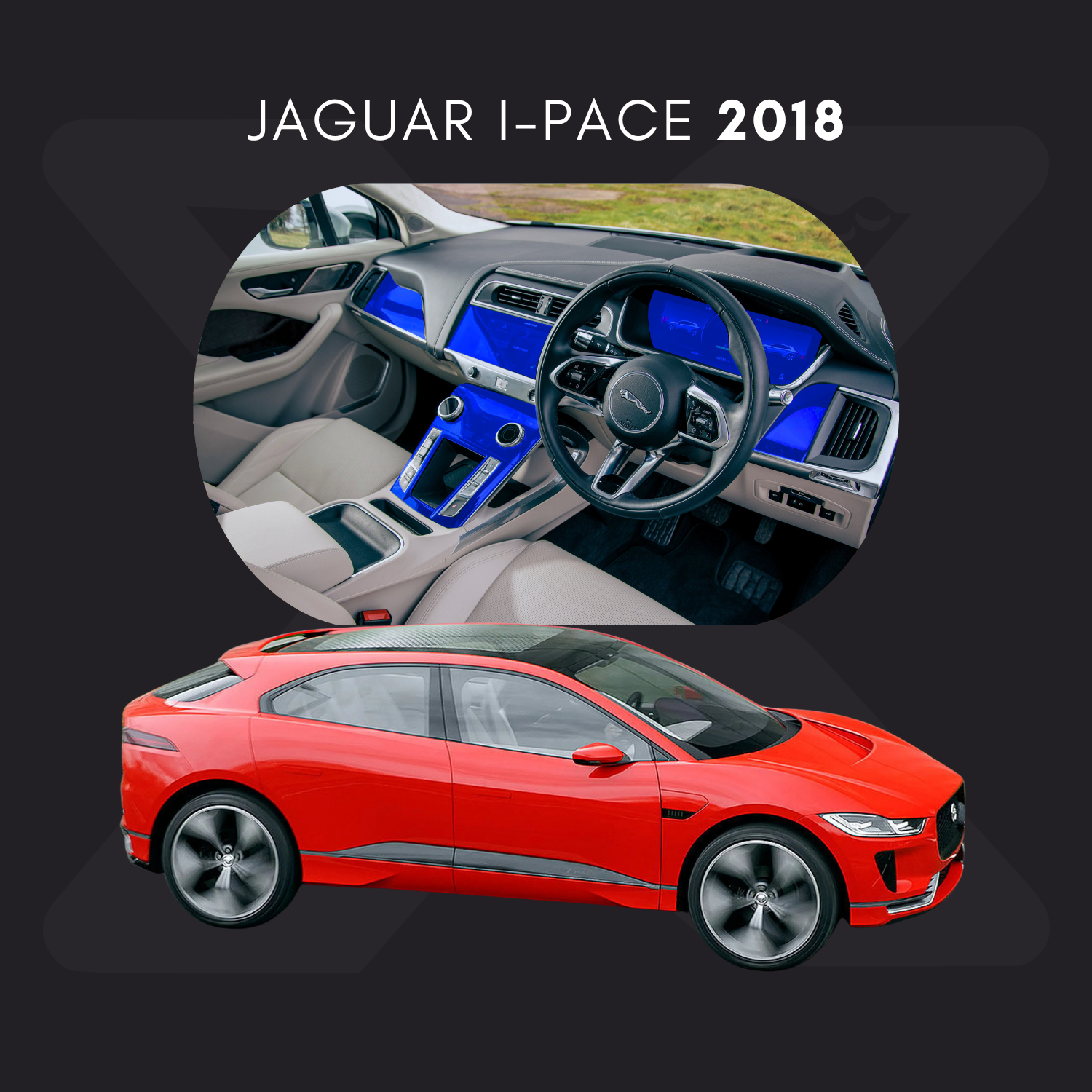 Jaguar I-PACE Película Protectora Transparente PPF para Interiores – Kit Completo