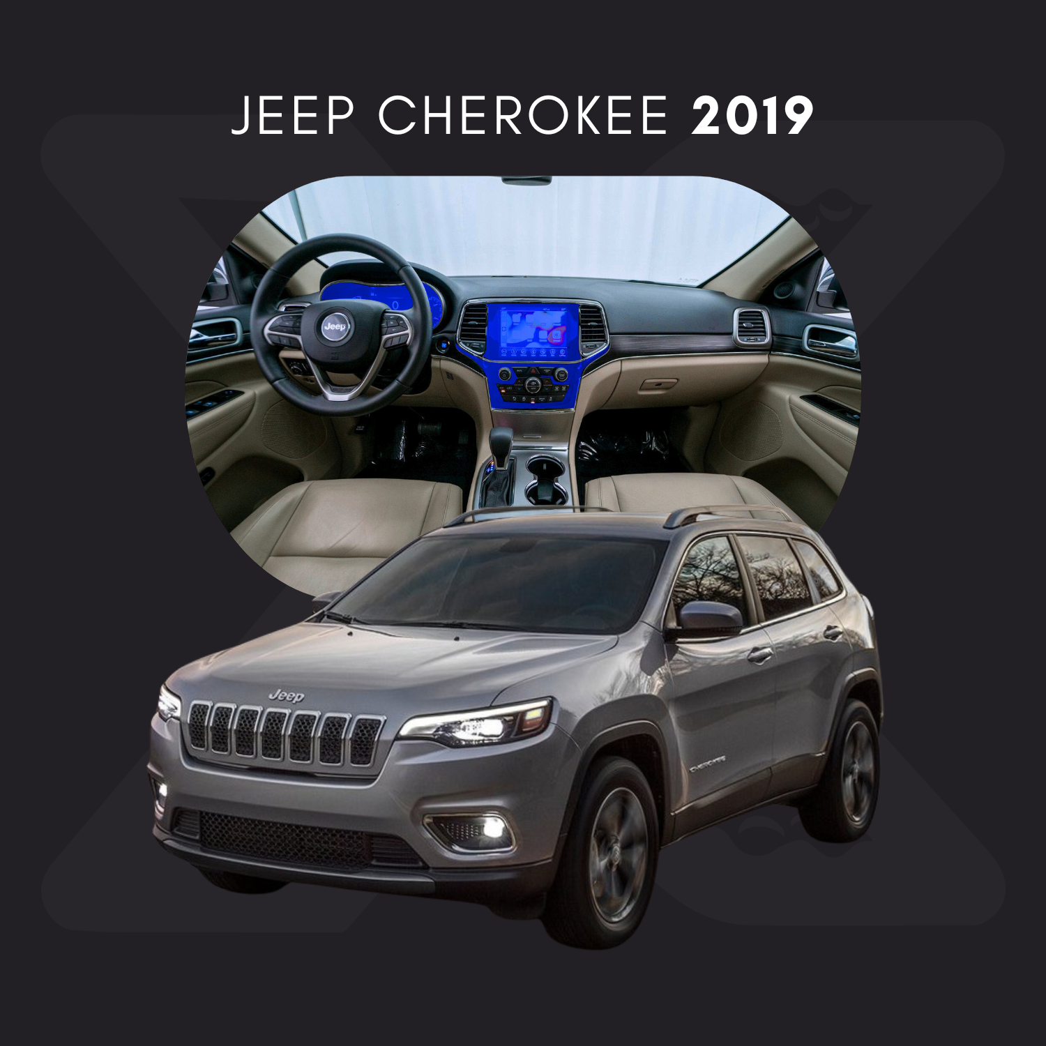 Jeep Cherokee Película Protectora Transparente PPF para Interiores – Kit Completo