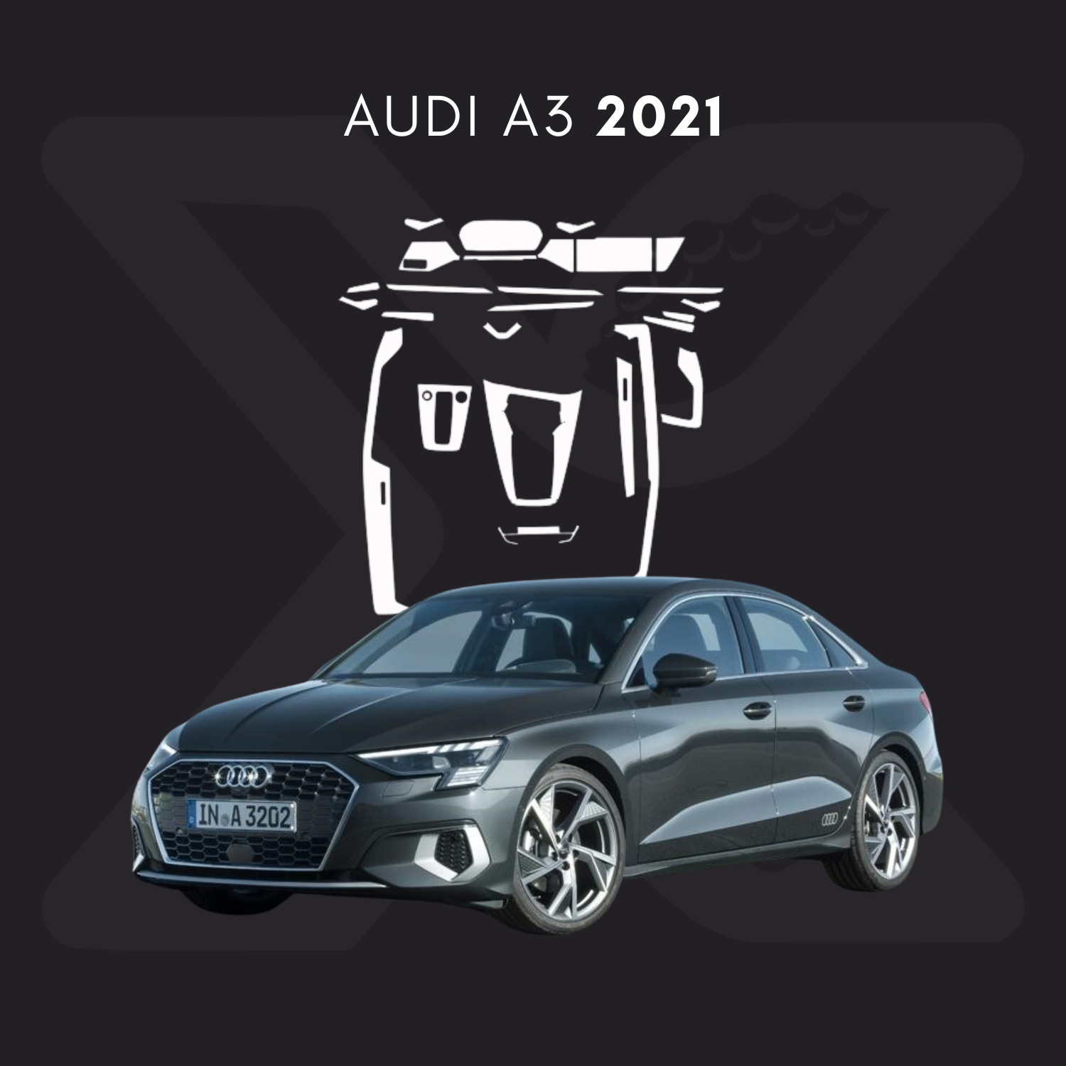 Audi A3 Película Protectora Transparente PPF para Interiores – Kit Completo