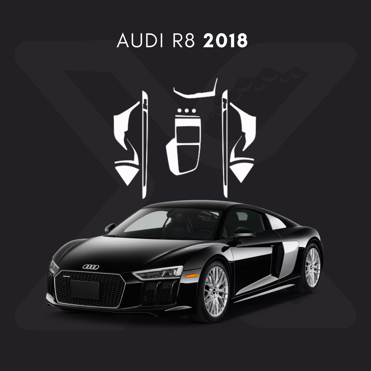 Audi R8 Película Protectora Transparente PPF para Interiores – Kit Completo