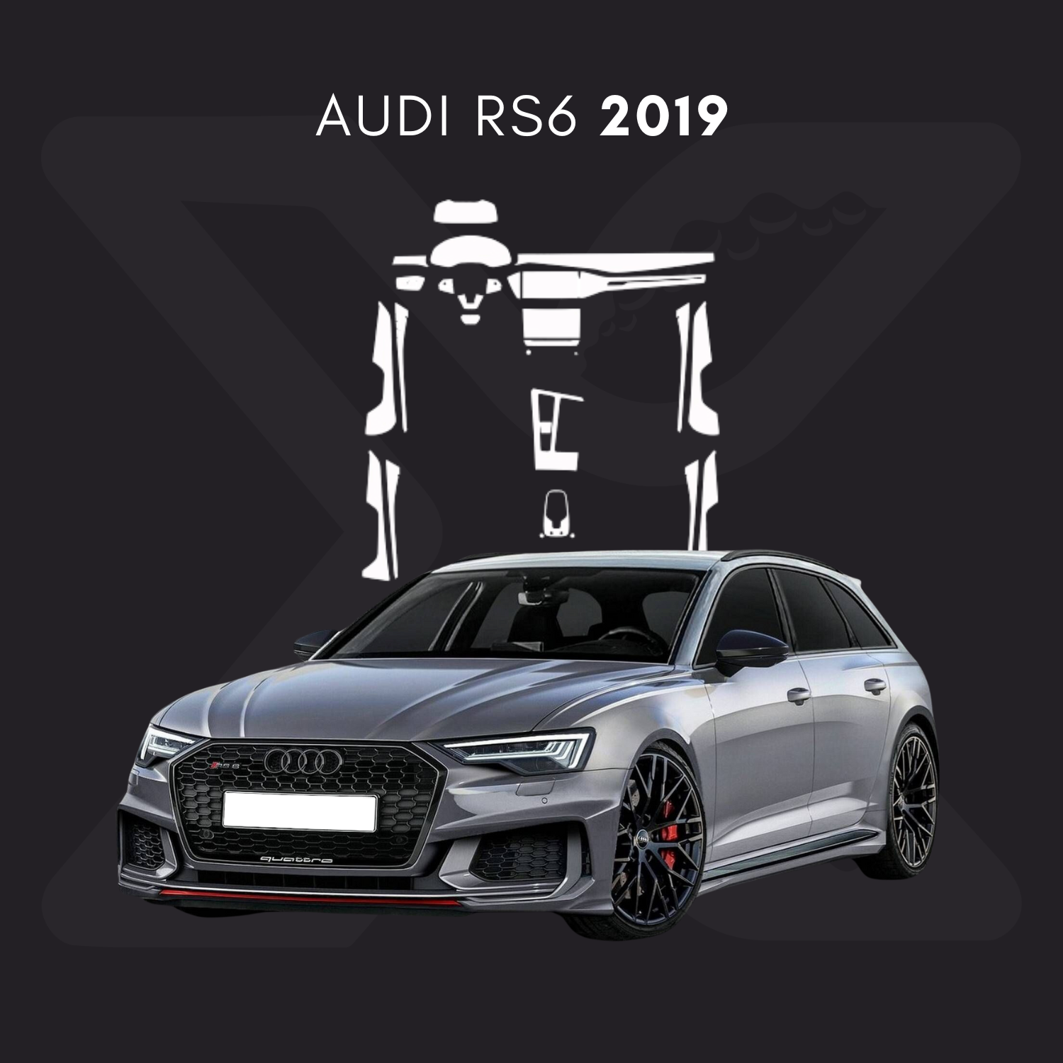 Audi RS 6 Película Protectora Transparente PPF para Interiores – Kit Completo