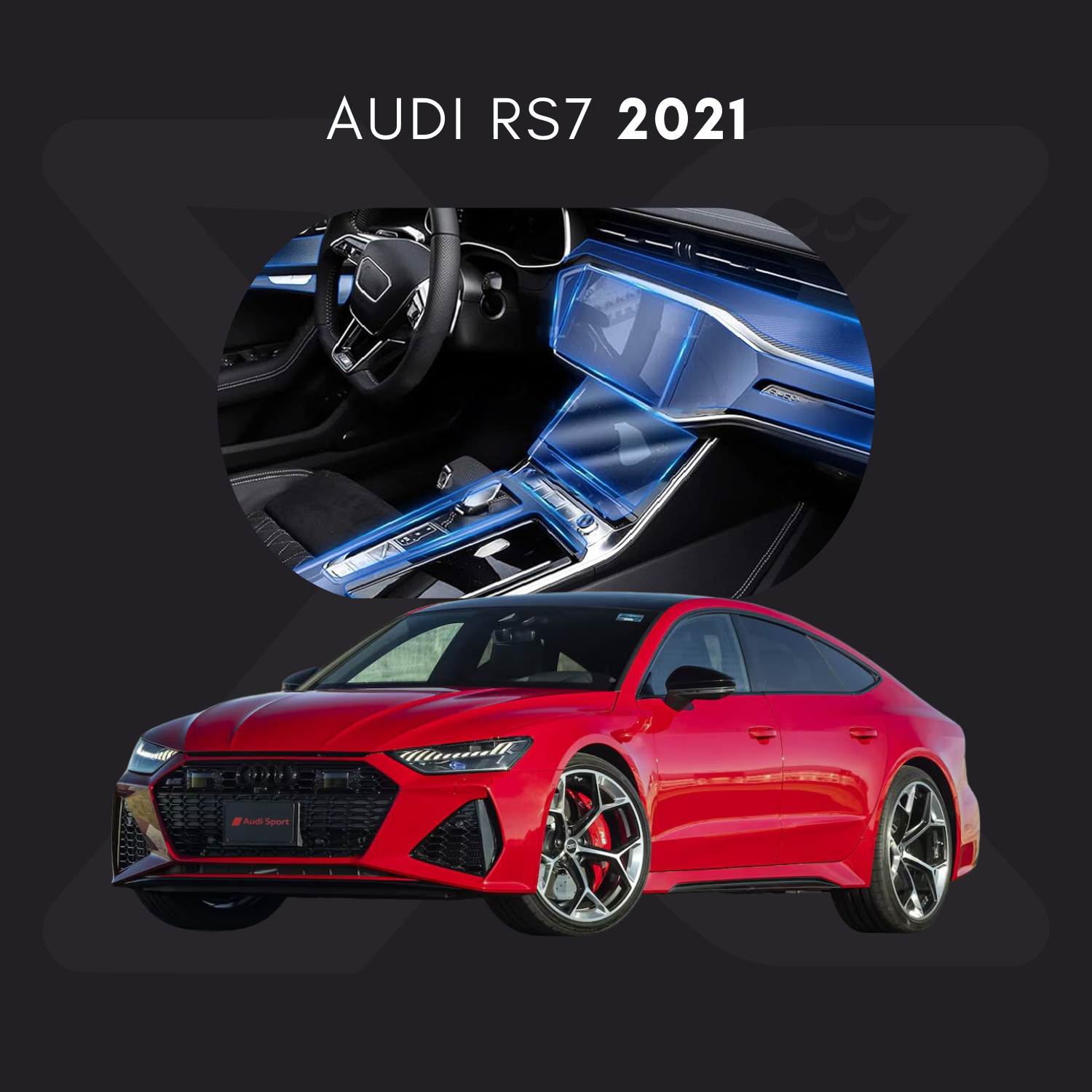 Audi RS 7 Película Protectora Transparente PPF para Interiores – Kit Completo