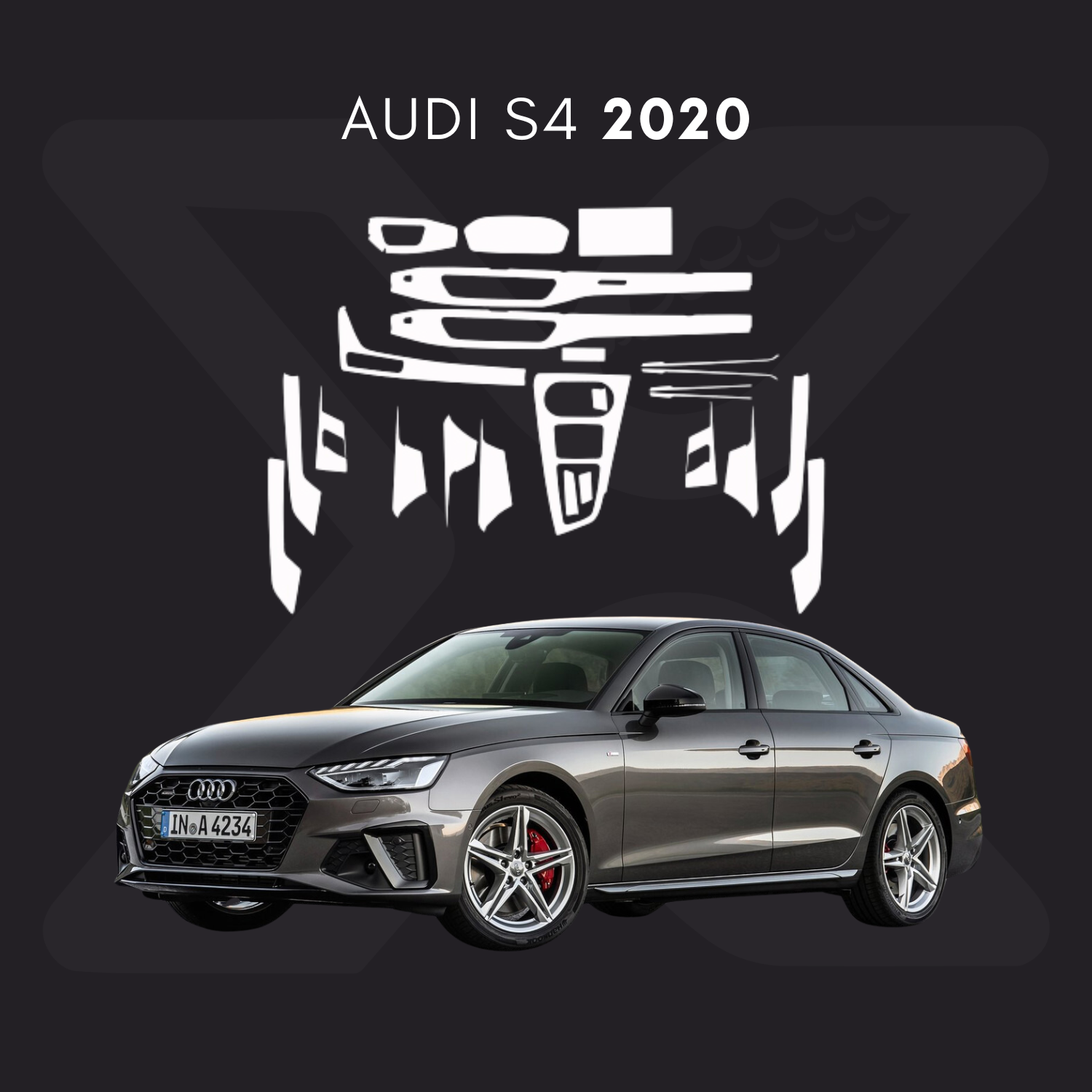 Audi S4 Película Protectora Transparente PPF para Interiores – Kit Completo