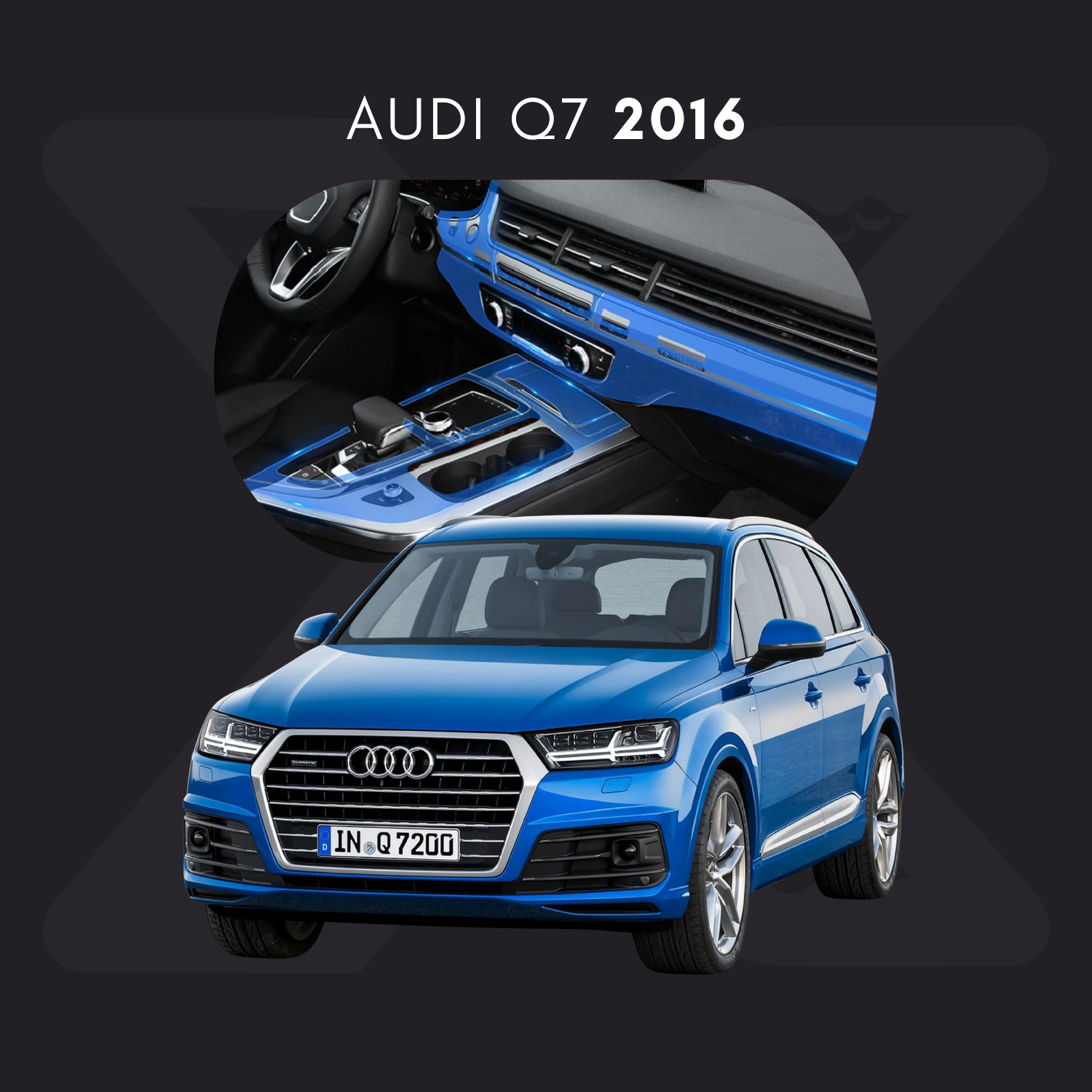 Audi Q7 Película Protectora Transparente PPF para Interiores – Kit Completo
