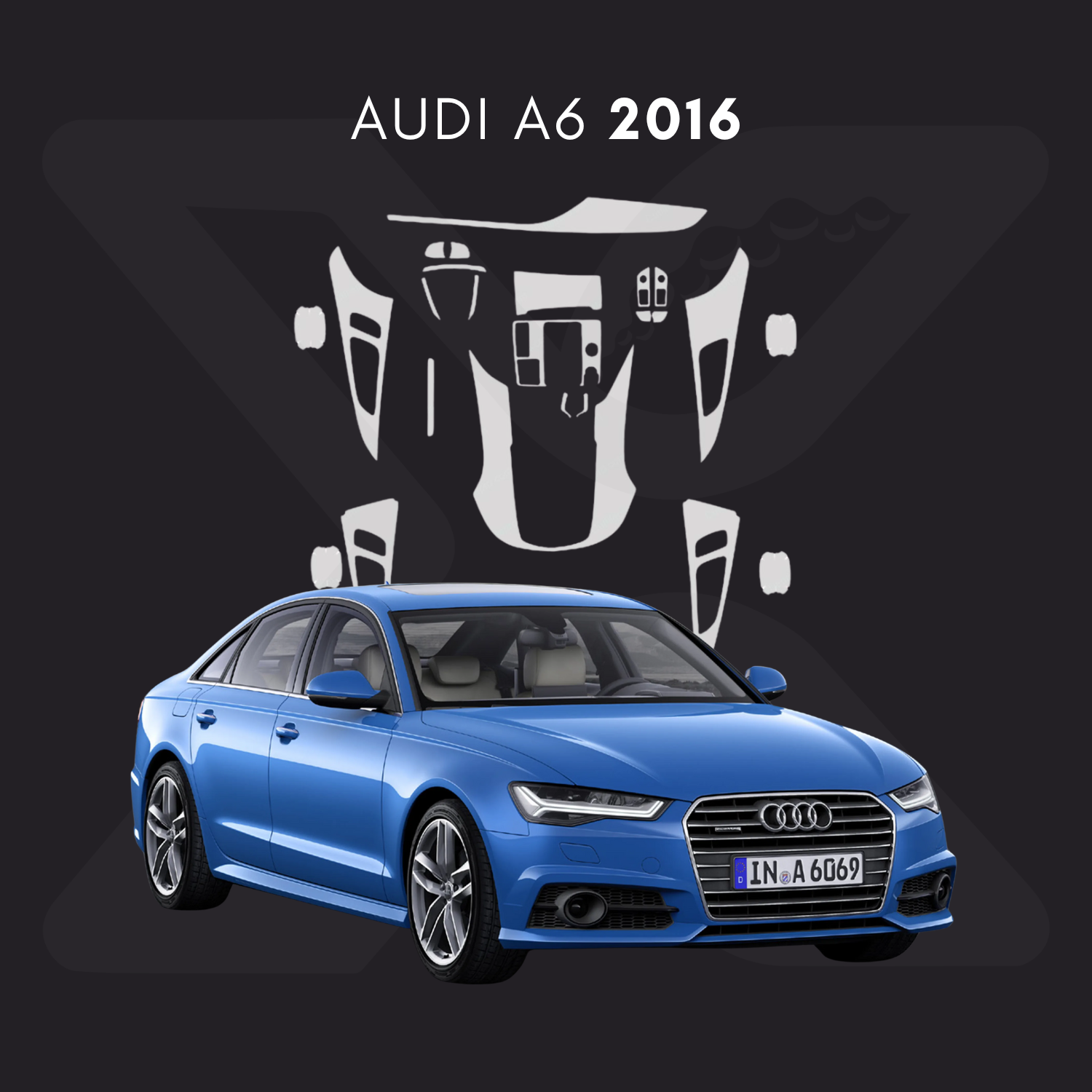 Audi A6 Película Protectora Transparente PPF para Interiores – Kit Completo