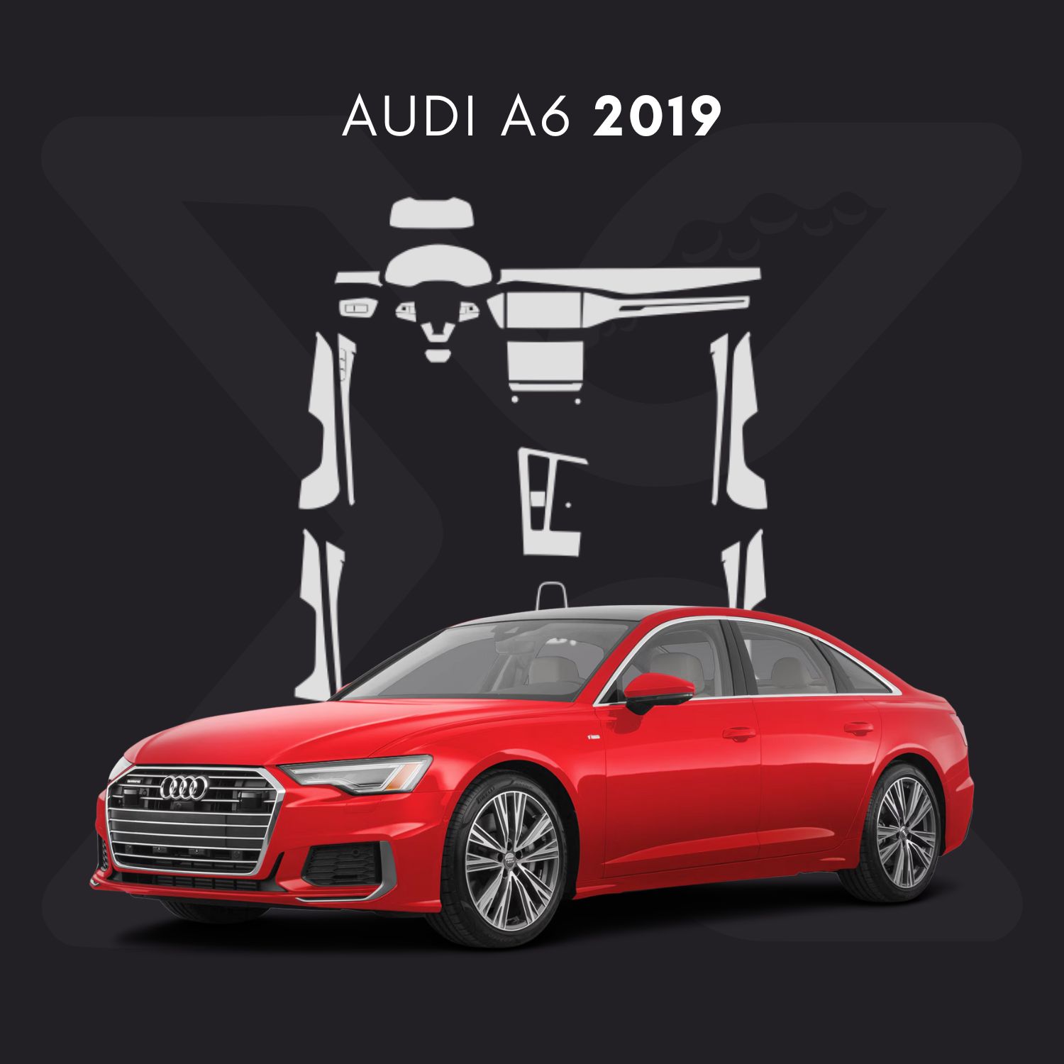 Audi A6 Película Protectora Transparente PPF para Interiores – Kit Completo