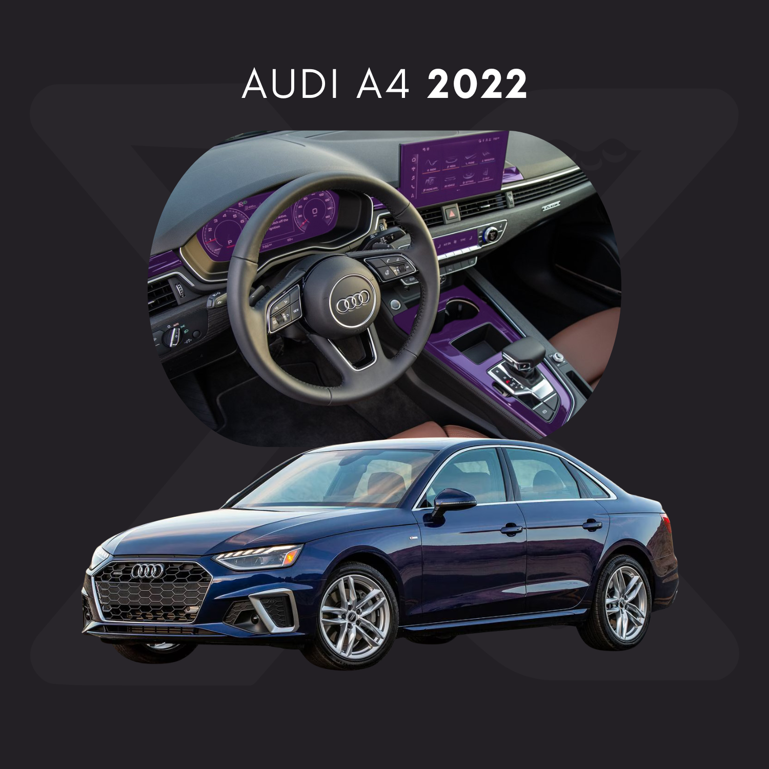 Audi A4 Película Protectora Transparente PPF para Interiores – Kit Completo