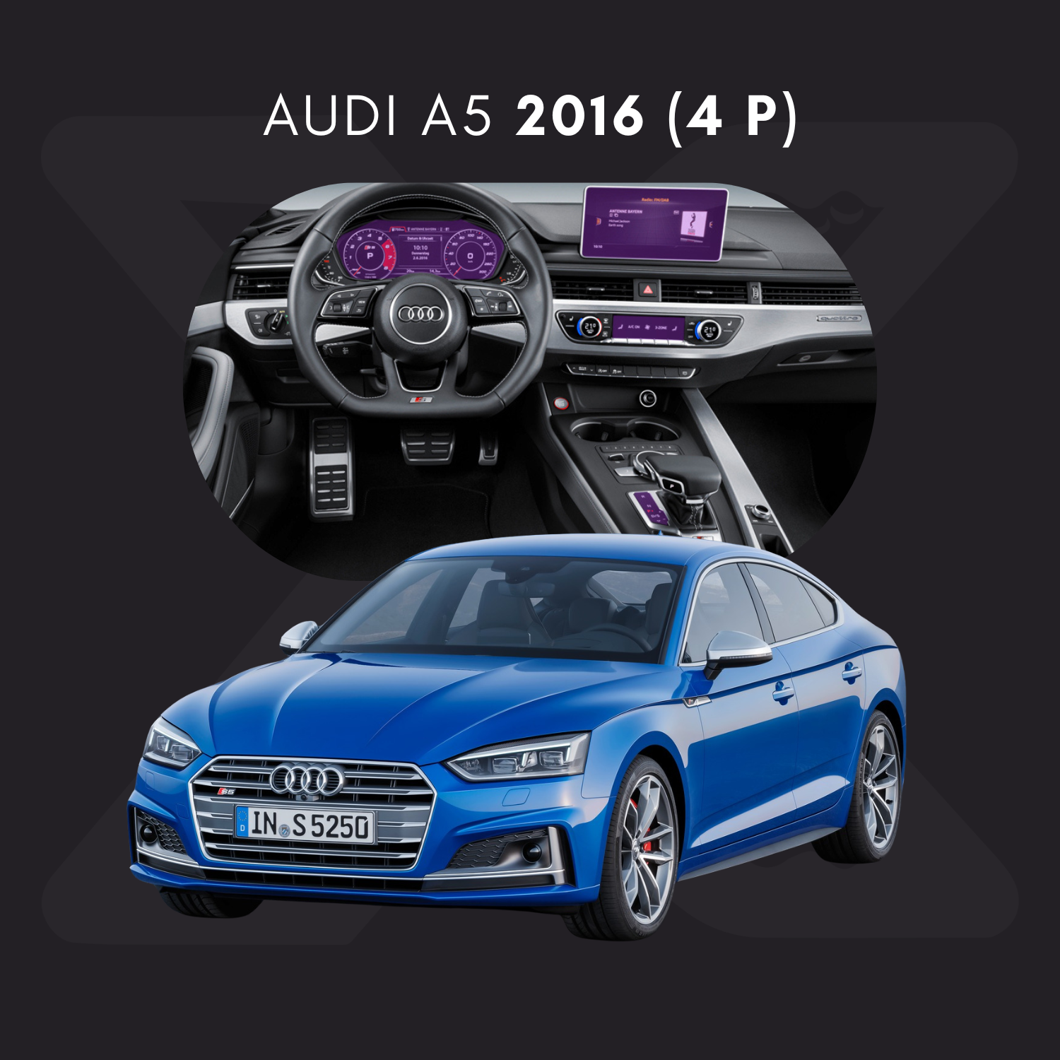 Audi A5 (4 Puertas) Película Protectora Transparente PPF para Interiores – Kit Completo