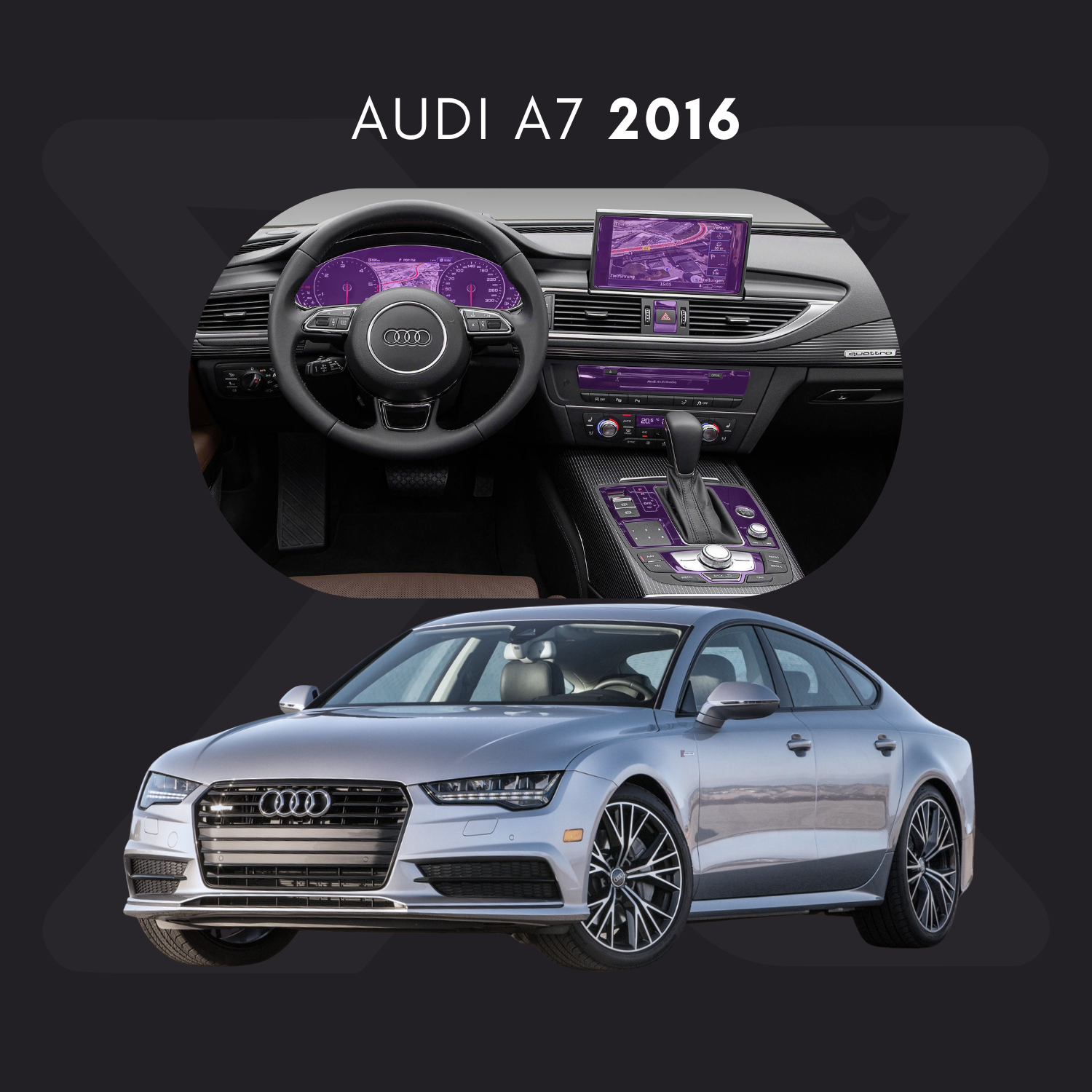 Audi A7 Película Protectora Transparente PPF para Interiores – Kit Completo